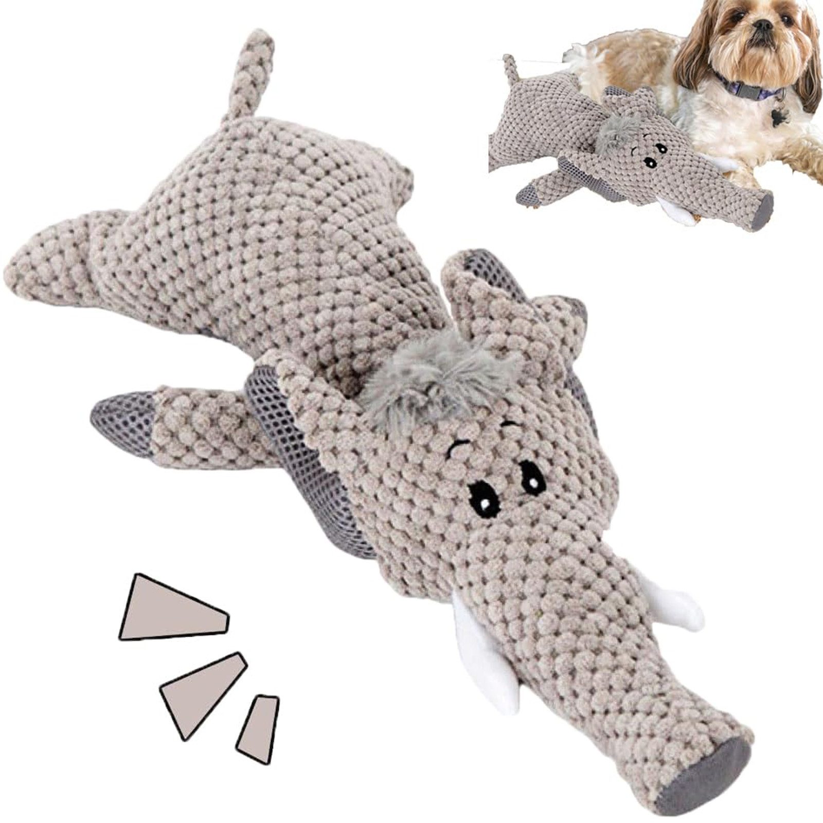 OKWISH Tierkuscheltier Interaktives Hundespielzeug Kauspielzeug Hund, Baumwollseil, Zahnpflege Stressabbau Quietschspielzeug (1-tlg) robust weich kaubar für kleine mittelgroße Hunde