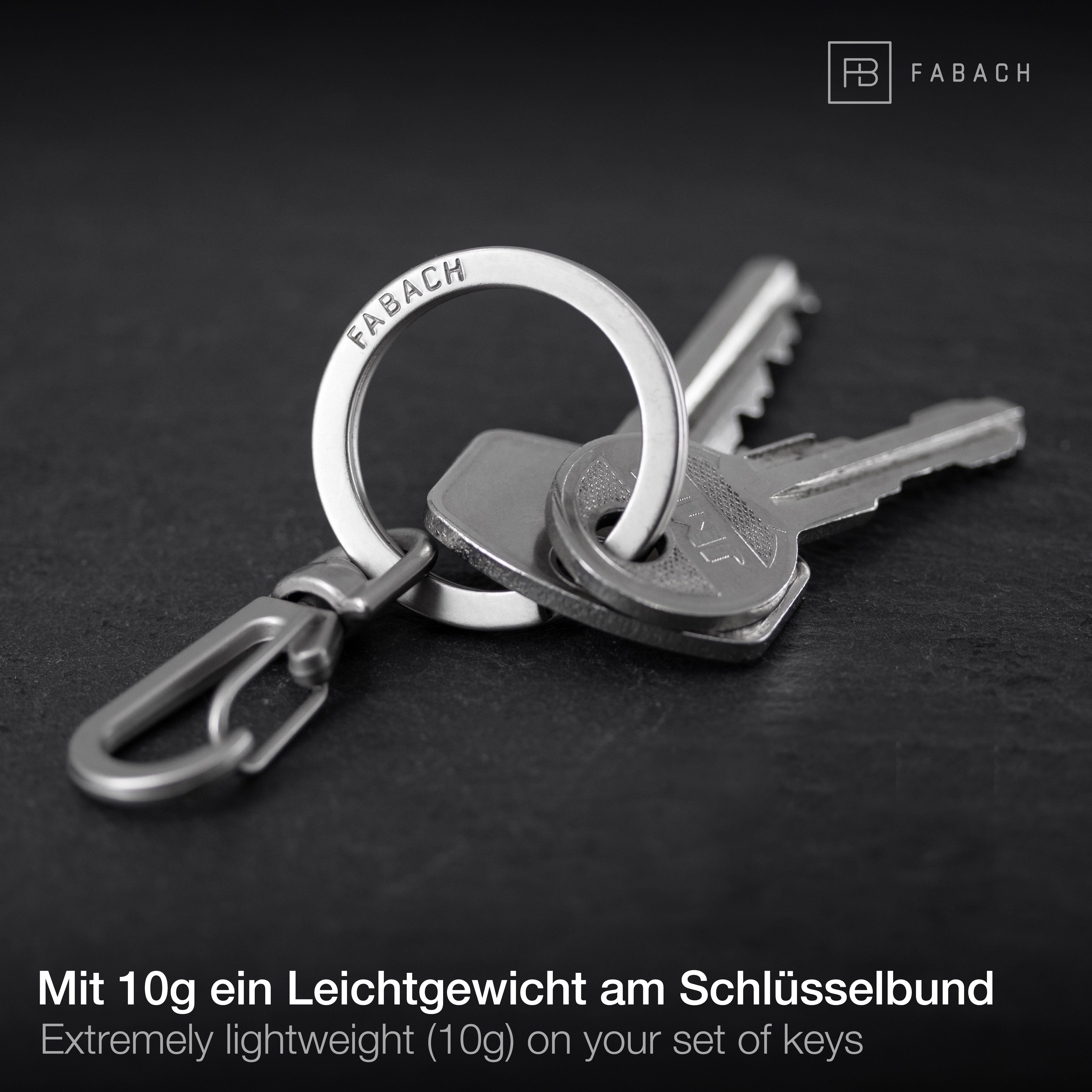 FABACH Schlüsselanhänger Karabiner mit drehbarem Schlüsselring - abnehmbare Karabinerhaken (10-tlg)