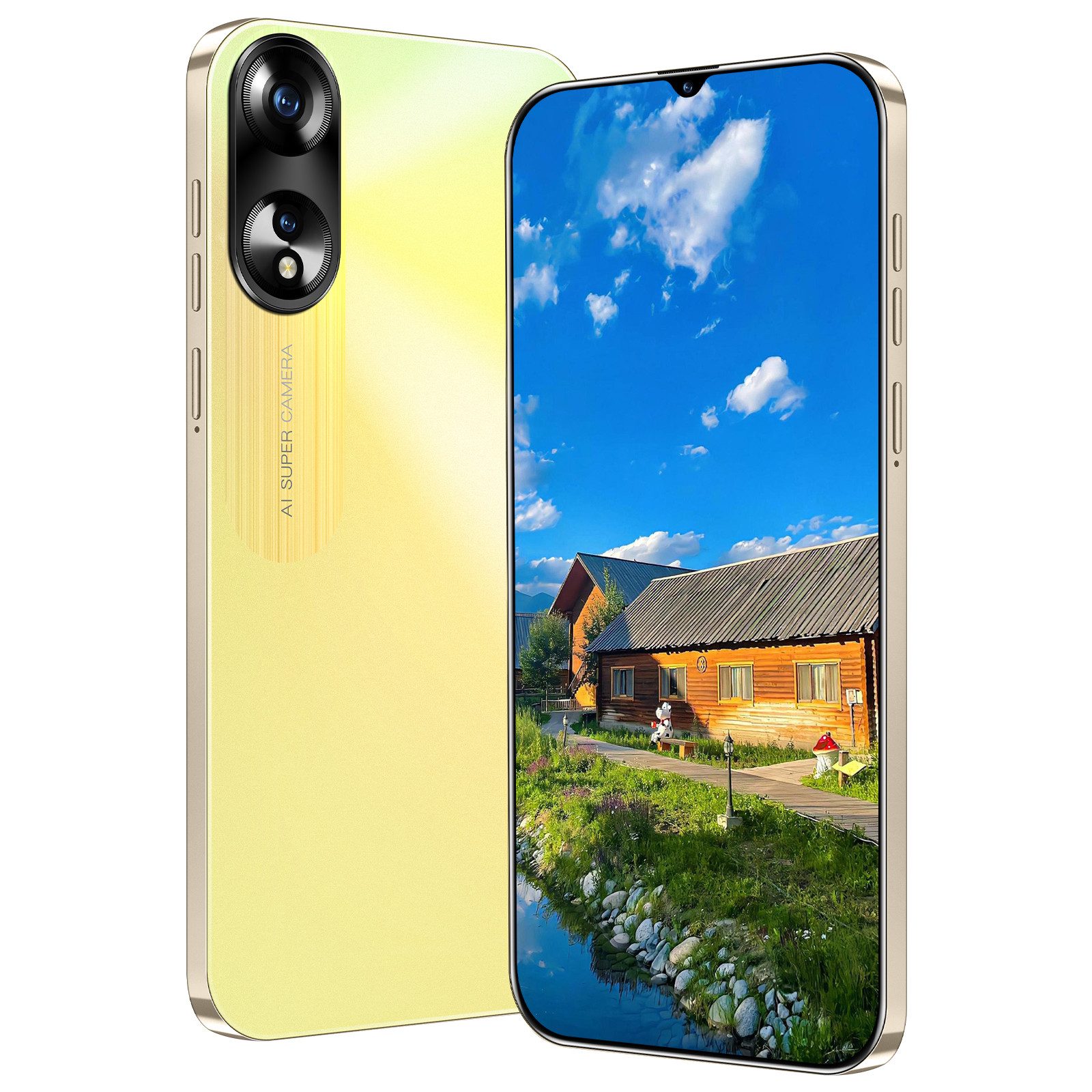 HT 6,3-Zoll-Bildschirm, Dual-Kameras, Dual-SIM-Karten Smartphone (8 MP Kamera, 2GRAM+16GROM, unterstützt 4G FDD-LTE: B1/3/7/20, geeignet für Anfänger)