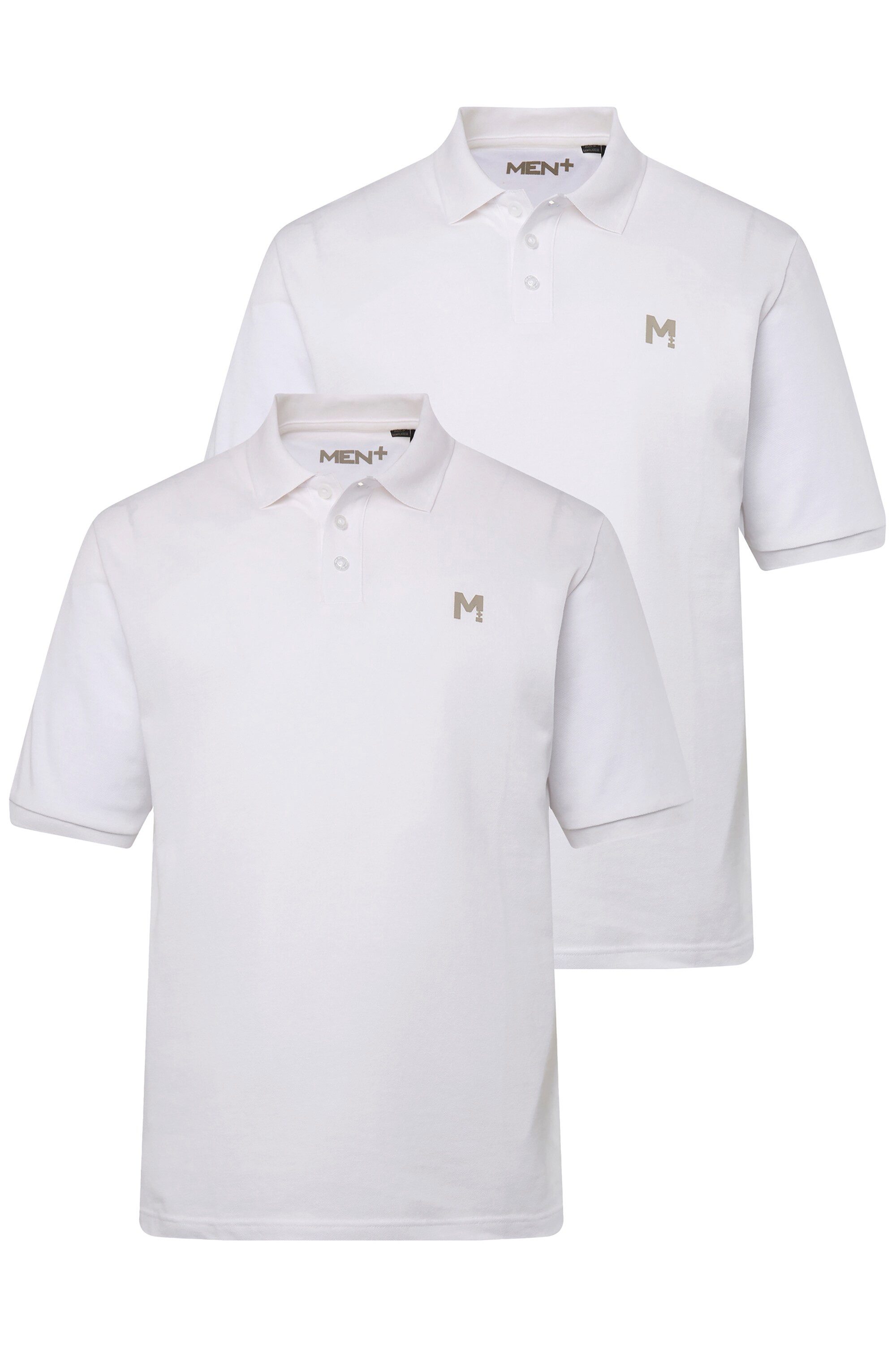 Men Plus Poloshirt Men+ Poloshirts 2er-Pack Basic Piqué Halbarm günstig online kaufen