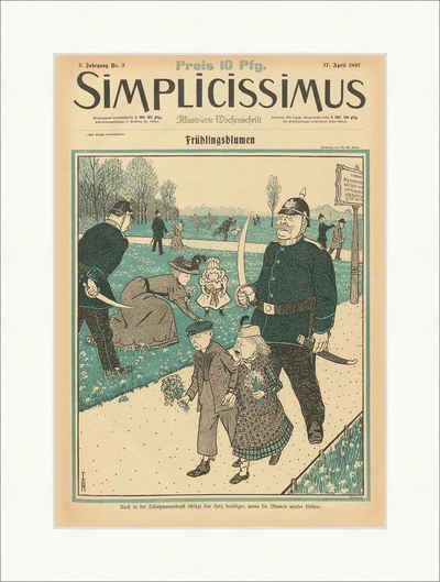 Kunstdruck Titelseite der Nummer 3 von 1897 Thomas T. Heine Frühling Simplicissim, (1 St)