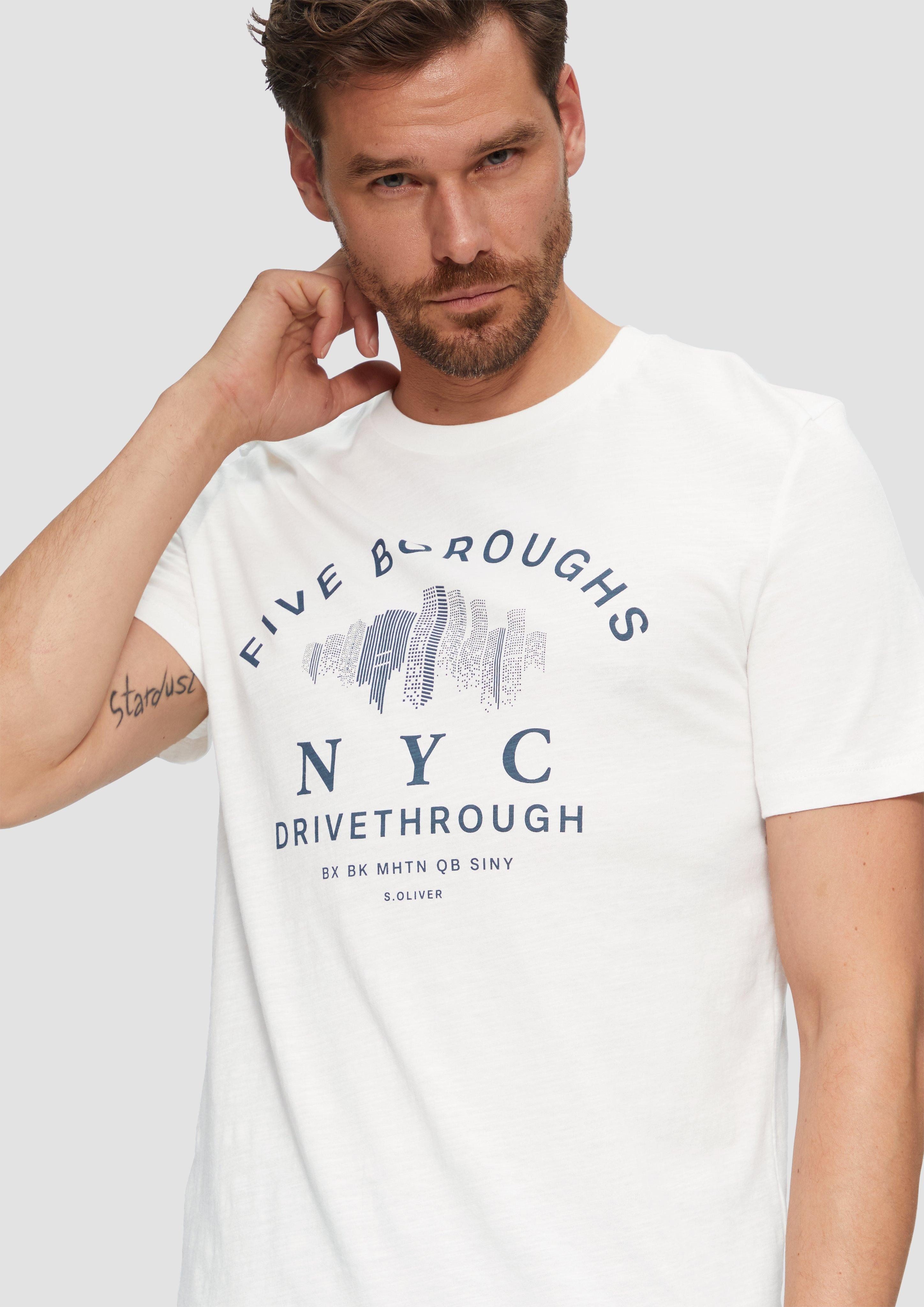 s.Oliver Kurzarmshirt Printshirt aus Baumwolle mit günstig online kaufen