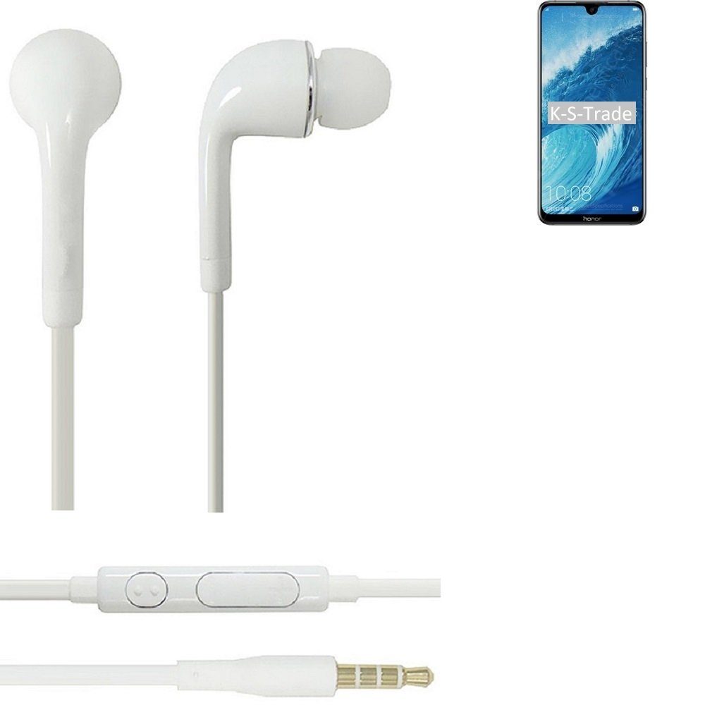 K-S-Trade für Huawei Honor 8X Max SD660 In-Ear-Kopfhörer (Kopfhörer Headset mit Mikrofon u Lautstärkeregler weiß 3,5mm)