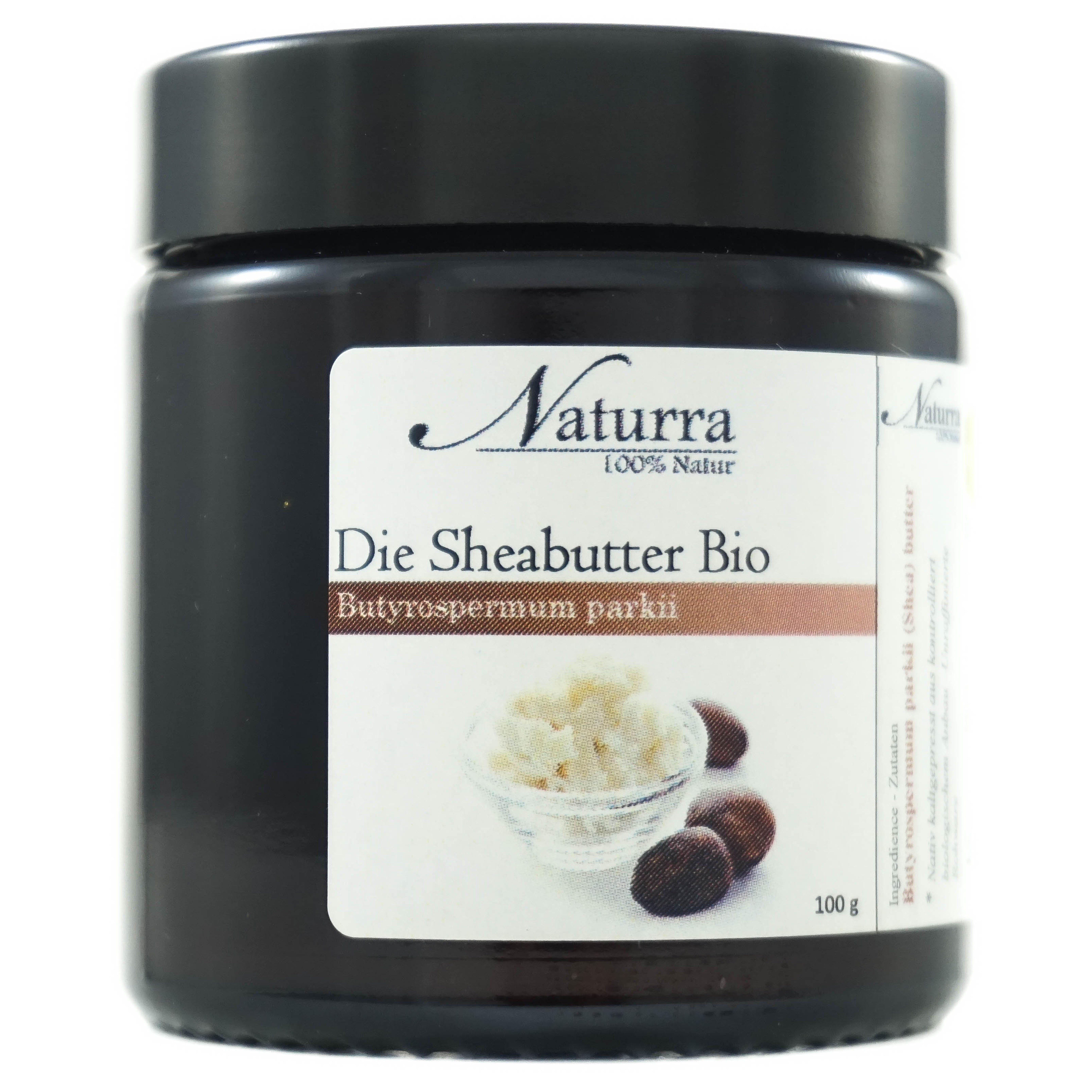 Naturra Körperbutter Bio Sheabutter nativ – unraffiniert, naturrein & ohne Zusätze im Glas, Premium-Rohware für Naturkosmetik, natürlich vegan, pur ohne Zusätze