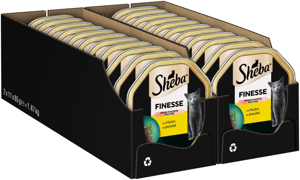 Sheba SHEBA® Schale Finesse Feine Pastete mit Huhn 2 x 11 x 85g, Nassfutter für: Katze