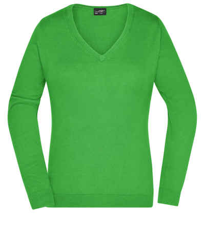 James & Nicholson V-Ausschnitt-Pullover Damen Strickpullover JN658 Unifarben