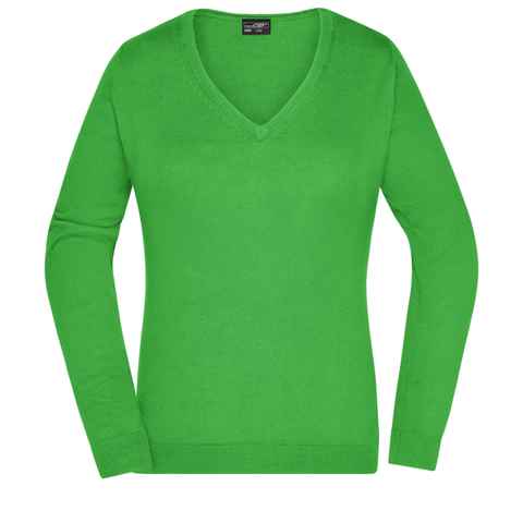 James & Nicholson V-Ausschnitt-Pullover Damen Strickpullover JN658 Unifarben