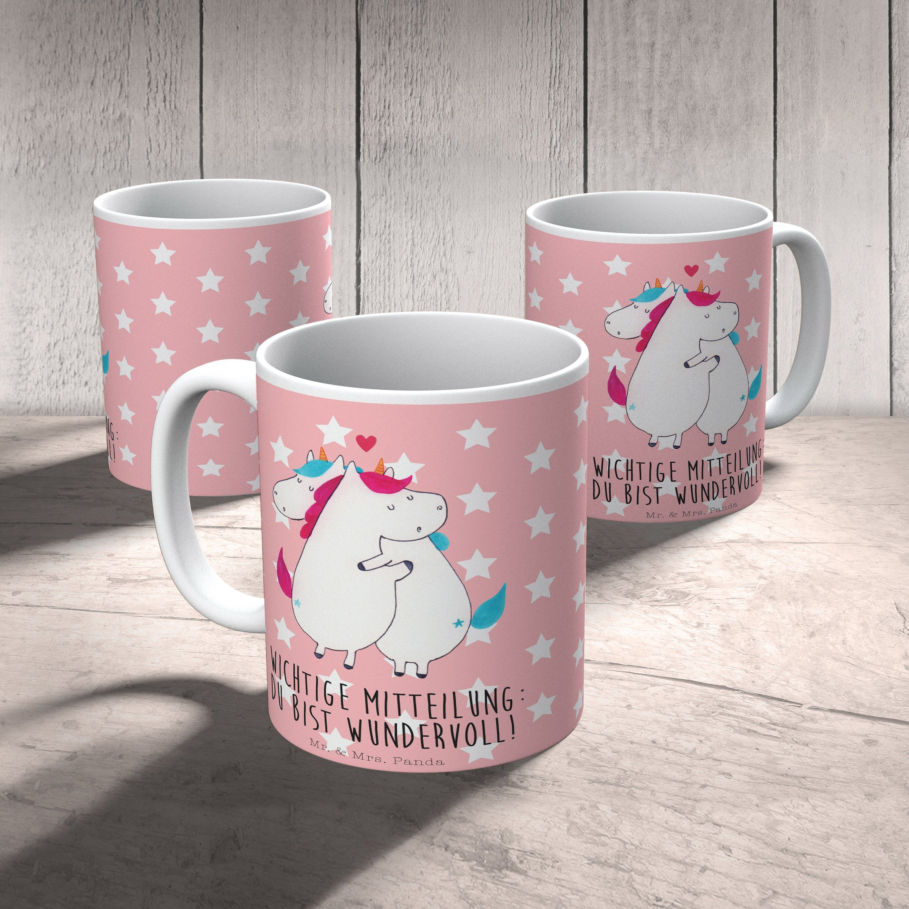 Mr. - Kaffeetass, & Keramik Mrs. Rot Mitteilung Einhorn Panda Deko, Pastell Geschenk, - Tasse Einhorn