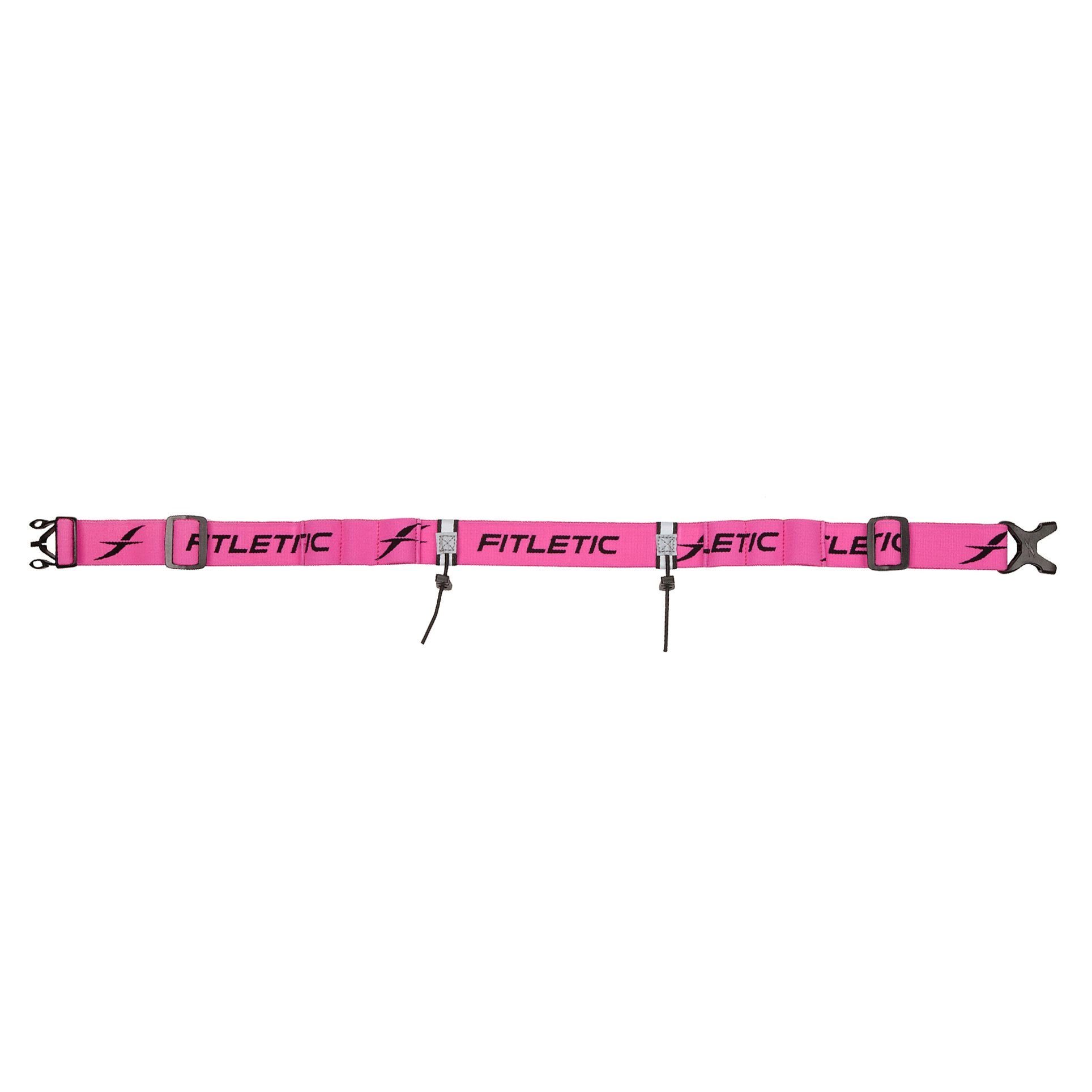 Fitletic Laufgürtel Laufgürtel "Race 2" Pink Gelschlaufen, mit Laufausrüstung für Premium Startnummer-Halterung