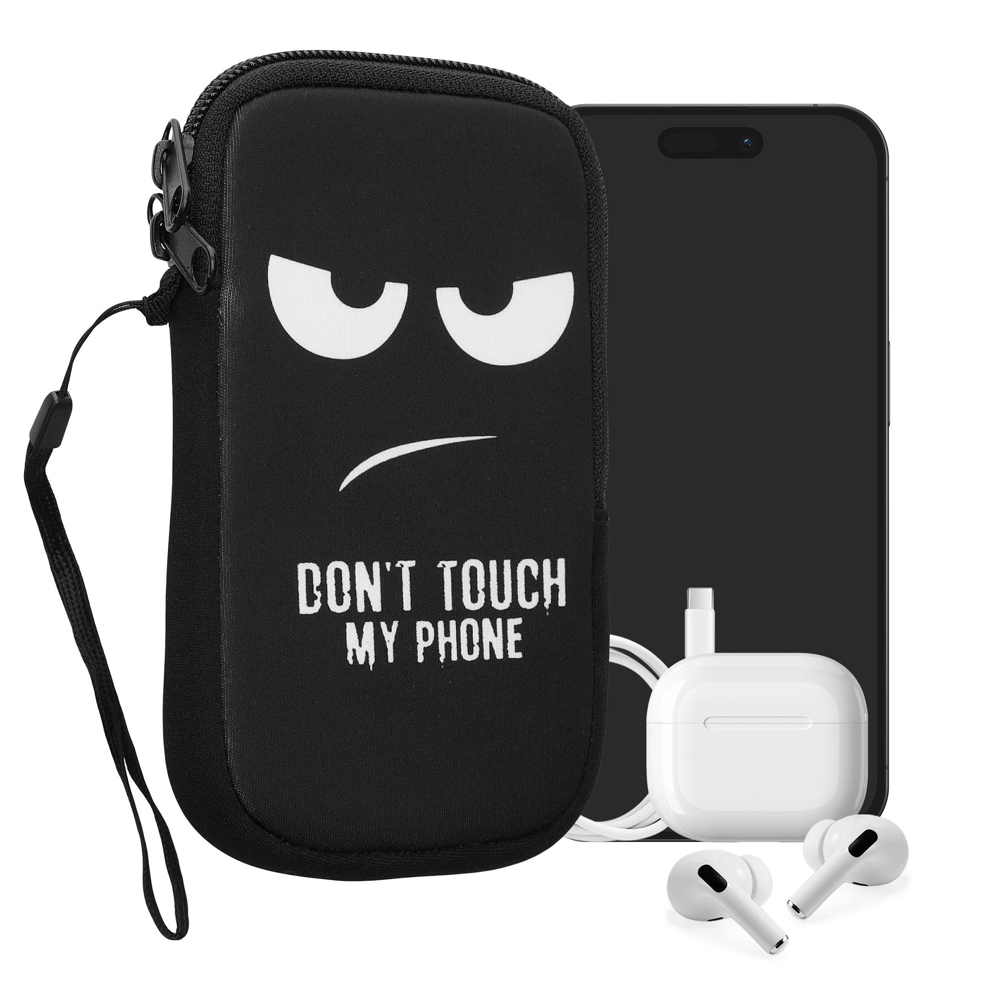 kwmobile Handytasche Handytasche für Smartphones M - 5,5" (1-tlg), Neopren Handy Tasche Hülle Cover Case Schutzhülle