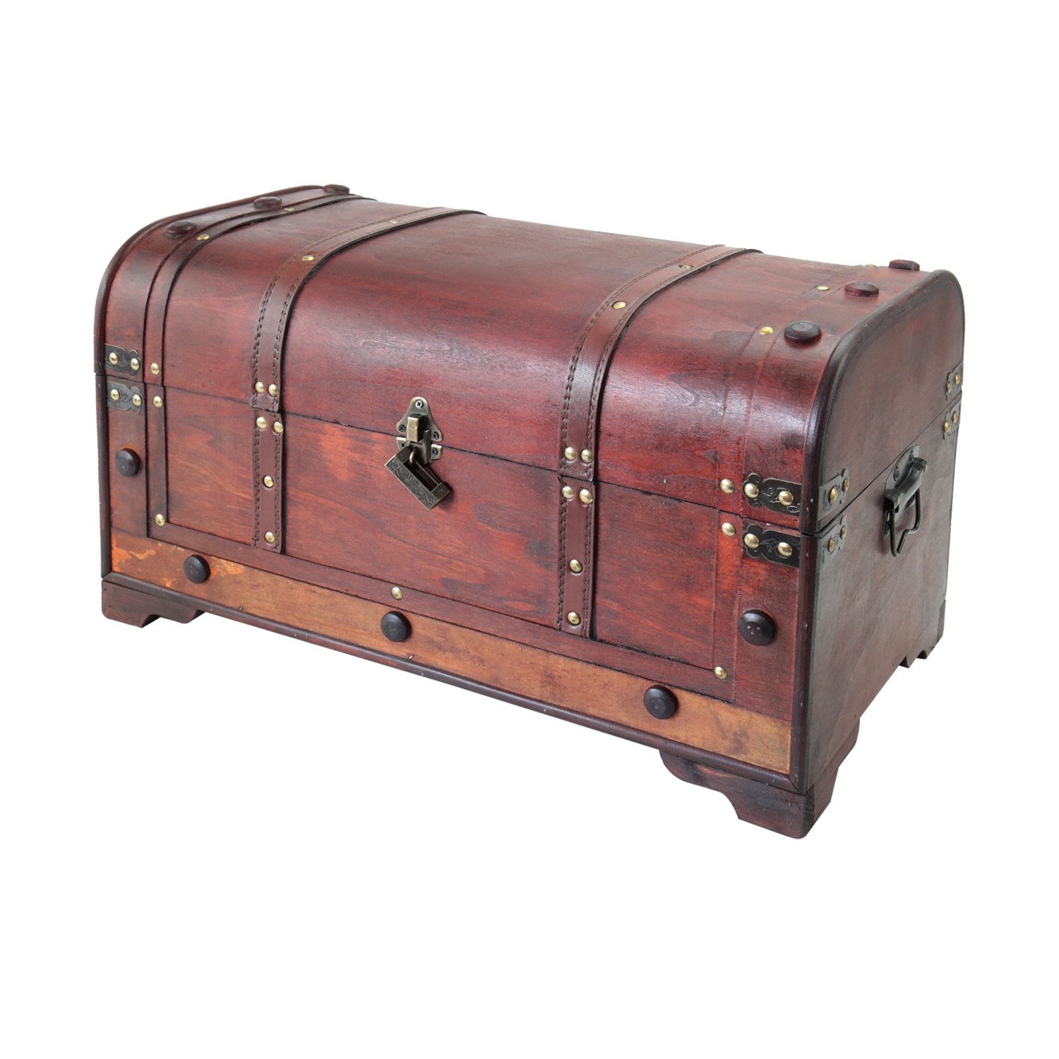 HMF Schatzkiste Schatztruhe aus Holz, große Schatzkiste, mit dekorativem Sc günstig online kaufen