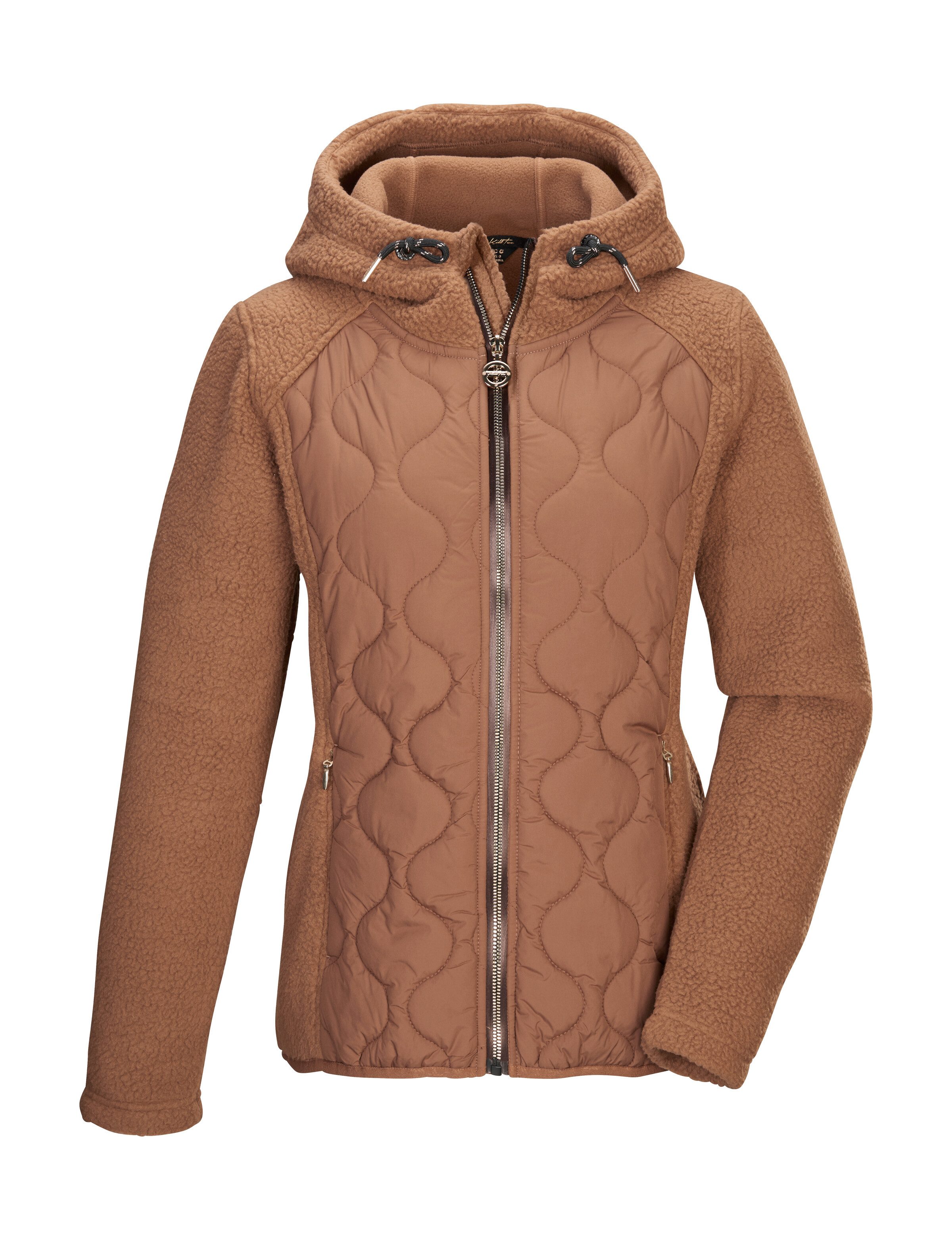 Killtec KSW 108 WMN FLC JCKT Fleecejacke in Hybridoptik, regulierbare Kapuze, Kinnschutz