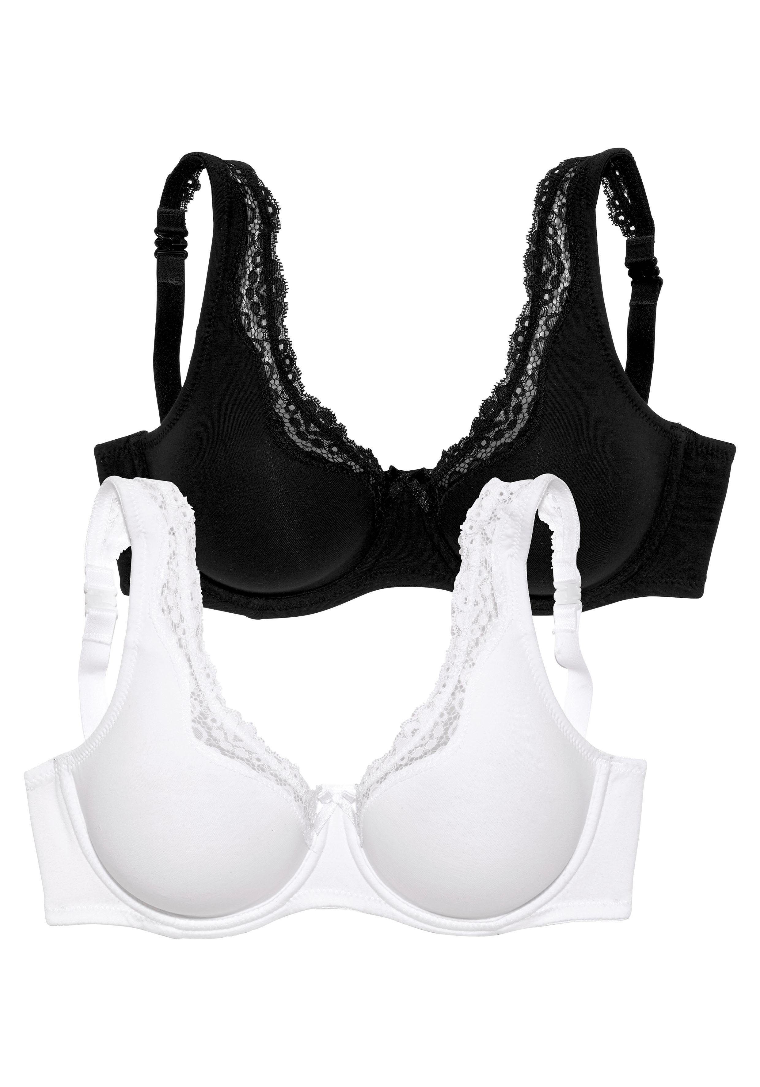petite fleur by Lascana Bügel-BH (Packung, 2 Stück) mit Tragevariante Neckholder, Baumwolle – auch ideal für große Größen – Bild 2 von 5