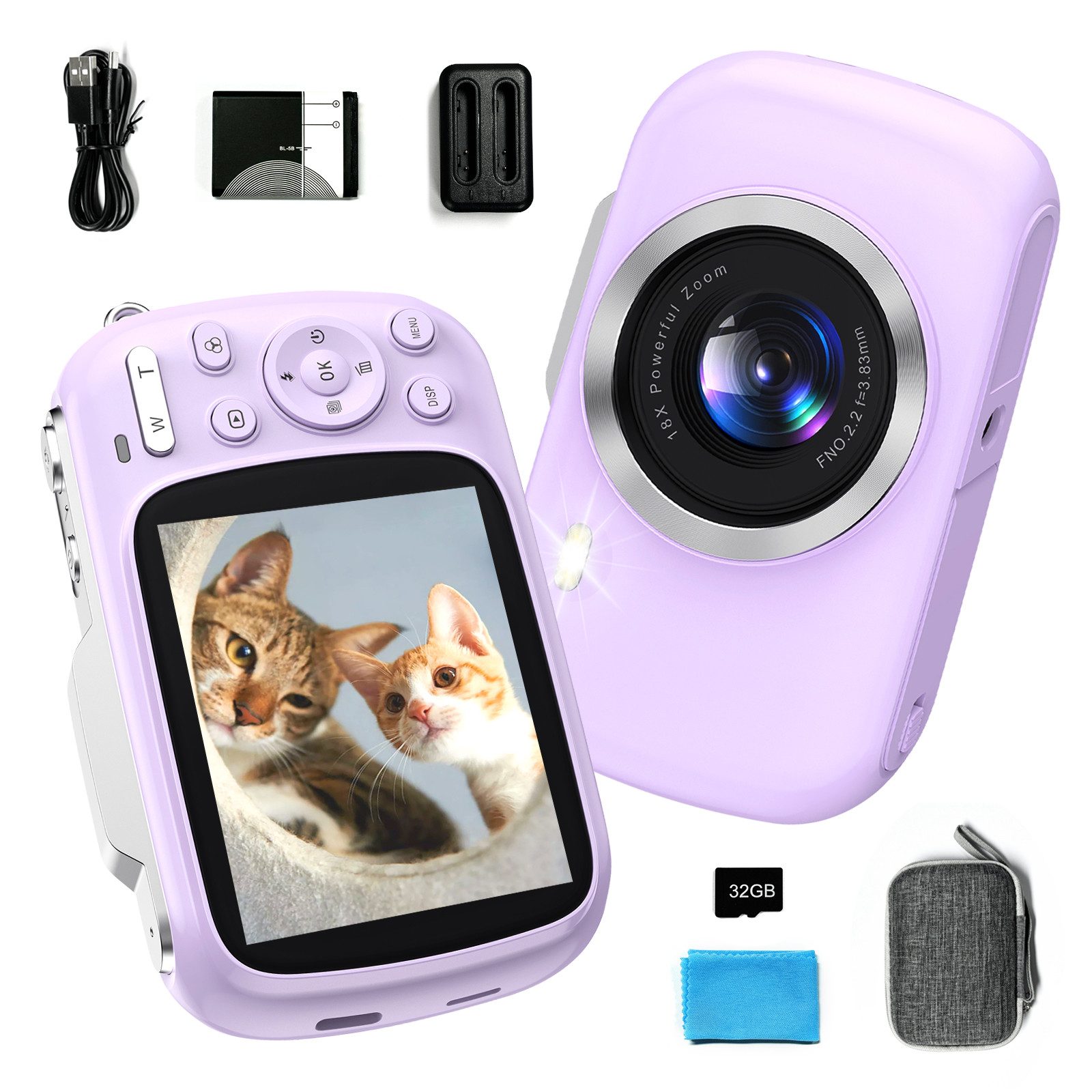 Fine Life Pro Digitalkamera G7 - A - Hochwertige Kamera mit 64MP Kompaktkamera (und 4K-Ultra-HD-Aufzeichnung für atemberaubende Fotos und Videos)
