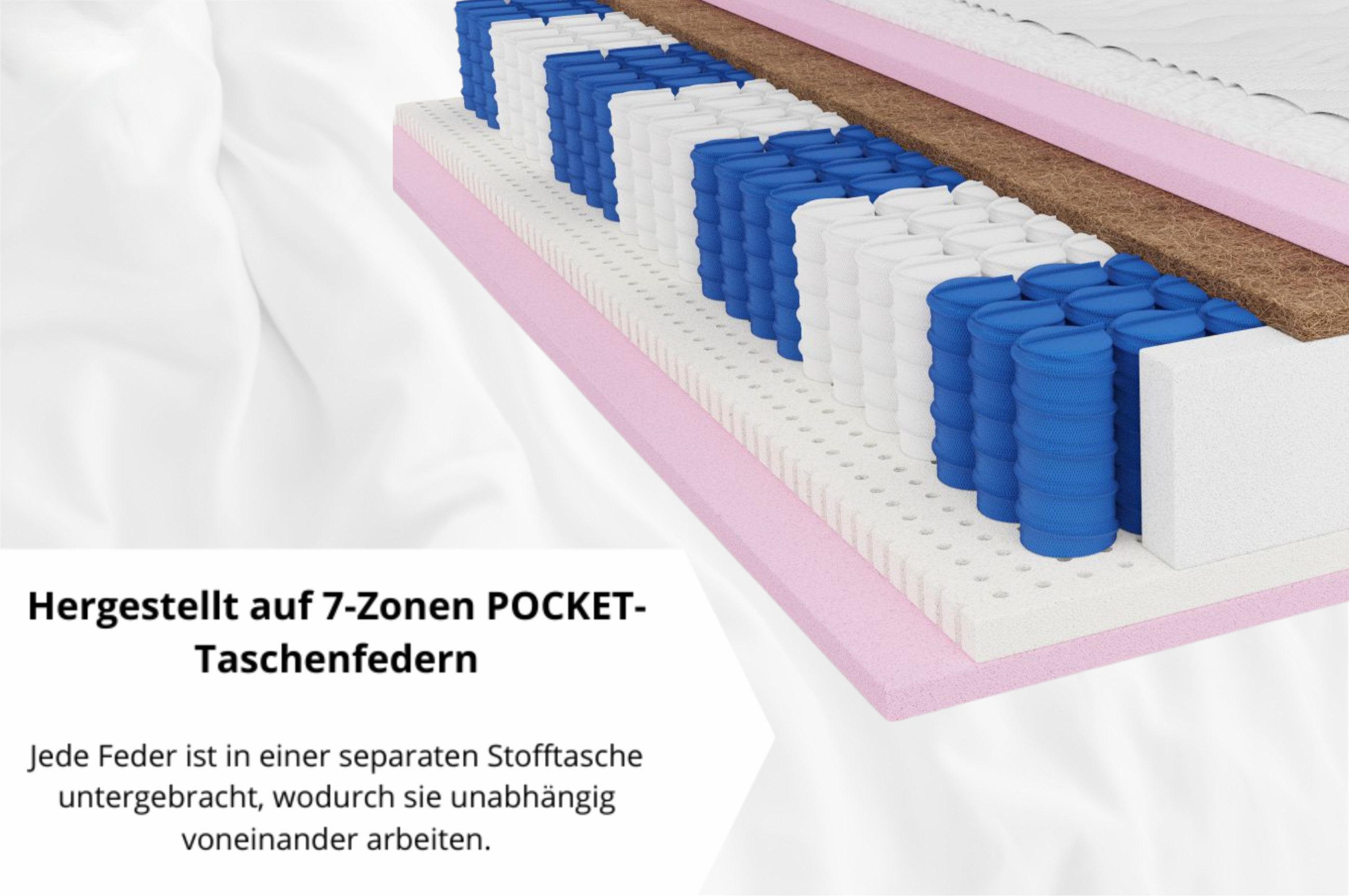 Taschenfederkernmatratze 7 ZONEN Comfort, Latex -Kokos günstig online kaufen