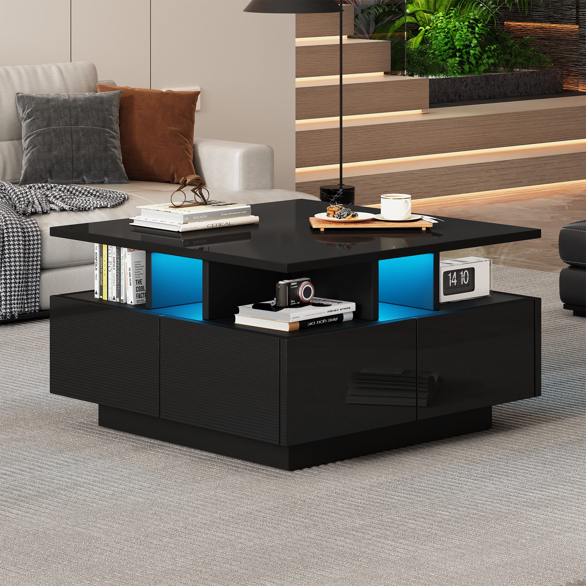 OKWISH Couchtisch Hochglanz Kaffeetisch (Satztisch, Wohnzimmertisch, günstig online kaufen