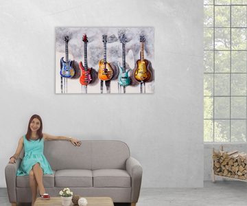 MCW Ölgemälde Wandbild Gitarren, Gitarren, Handgemalt, Hohe Qualität, Jedes Bild ein Unikat, Ölfarben
