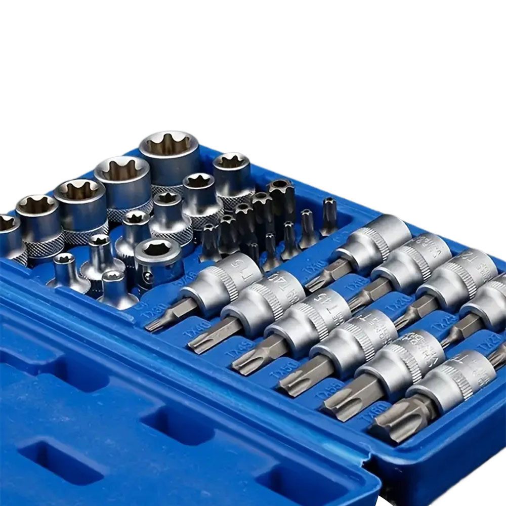 Hikity Bit- und Steckschlüsselset Bit-Steckschlüsselsatz 34tlg 3/8" 5/16" Steckschlüsselsatz, 34-St.