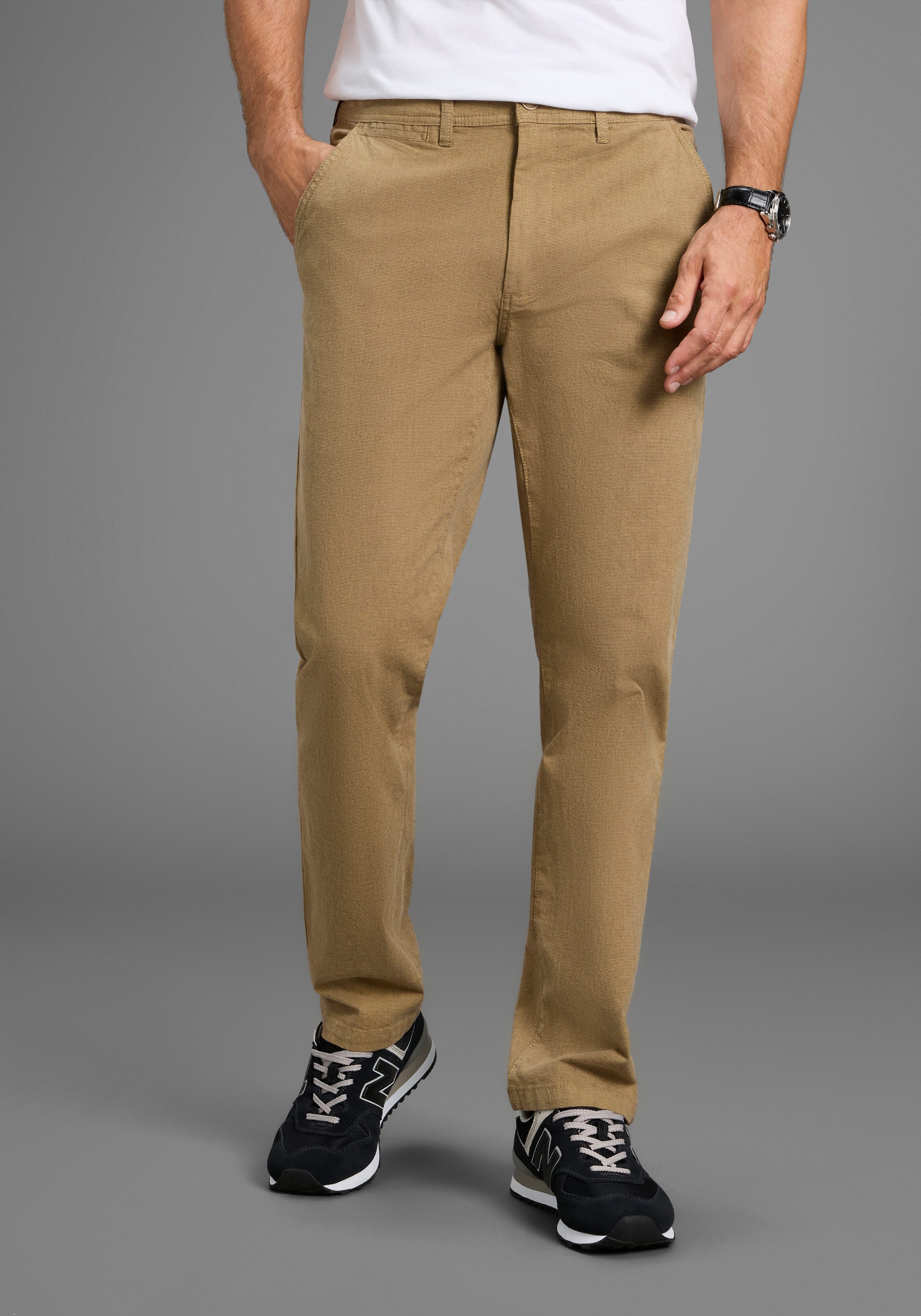 Man's World Chinohose leichte Struktur im Gewebe