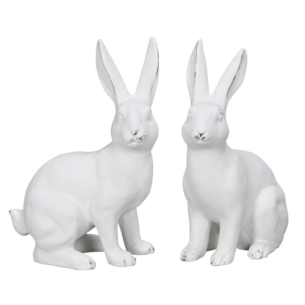 Posiwio Osterhase 2tlg. Hasenpaar HENRY & LENE weiß Osterhase Osterdeko im Landhausstil