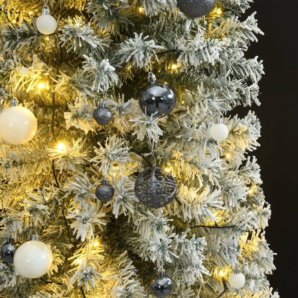 vidaXL Künstlicher 300 270 cm LEDs Schnee Schlank Weihnachtsbaum Kugeln Weihnachtsbaum mit