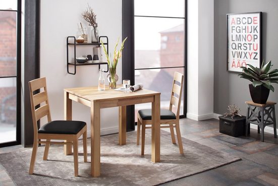 Home affaire Essgruppe »Soeren 1«, (Set, 3-tlg., Tisch 80 x 80, 2