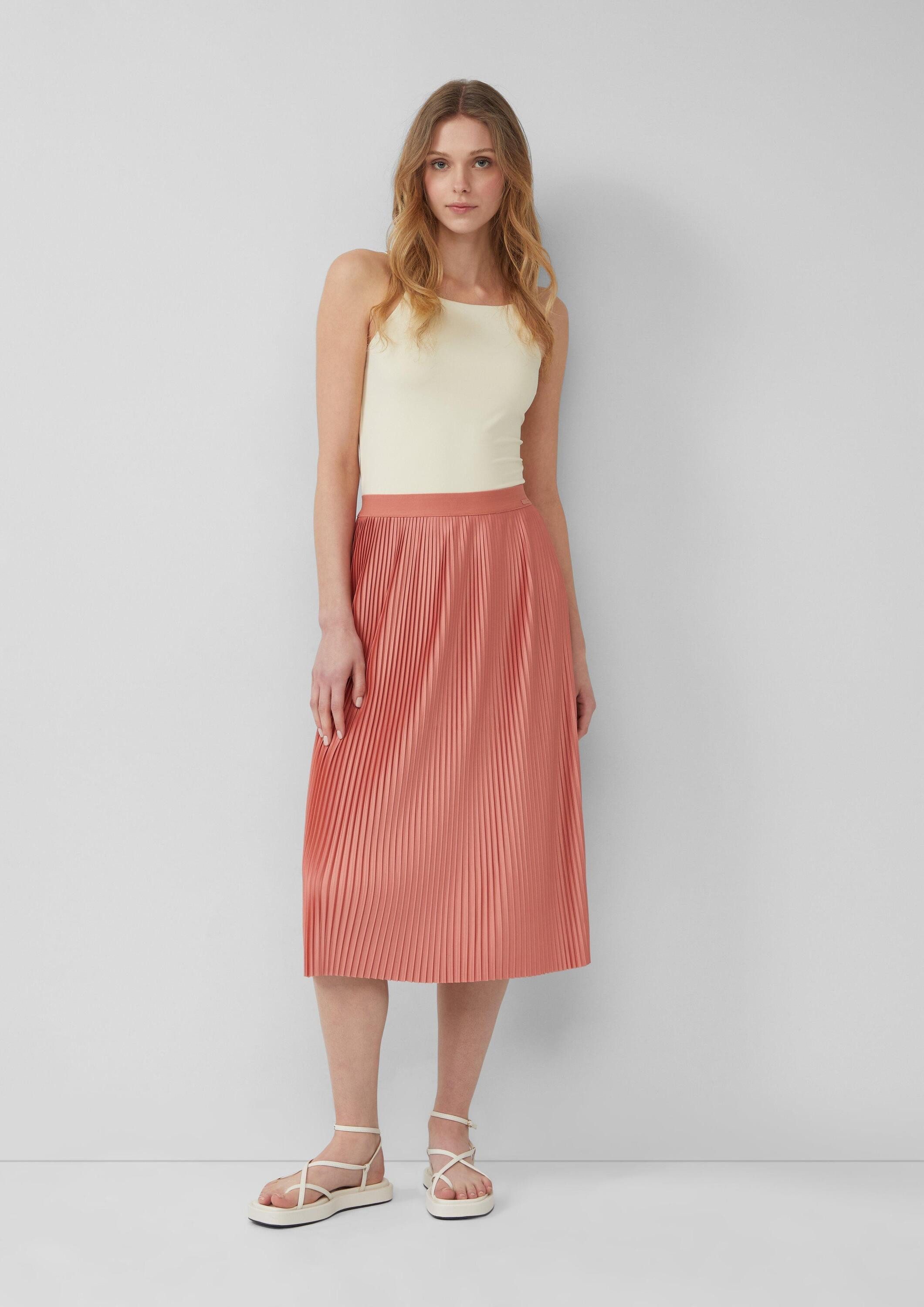 QS Midirock Rock Rock mit Plisseefalten und Elastikbund