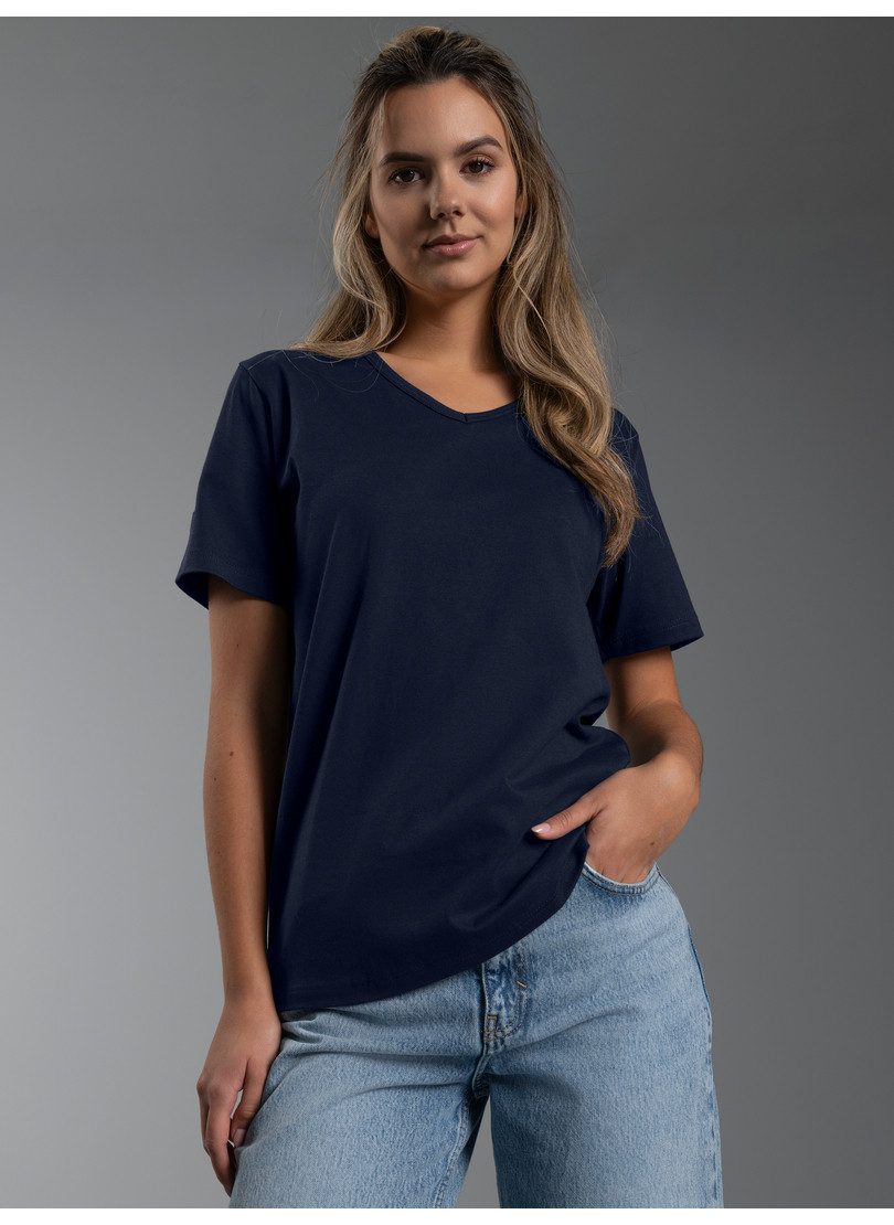 T-Shirt TRIGEMA T Shirt aus Biobaumwolle mit V-Ausschnitt