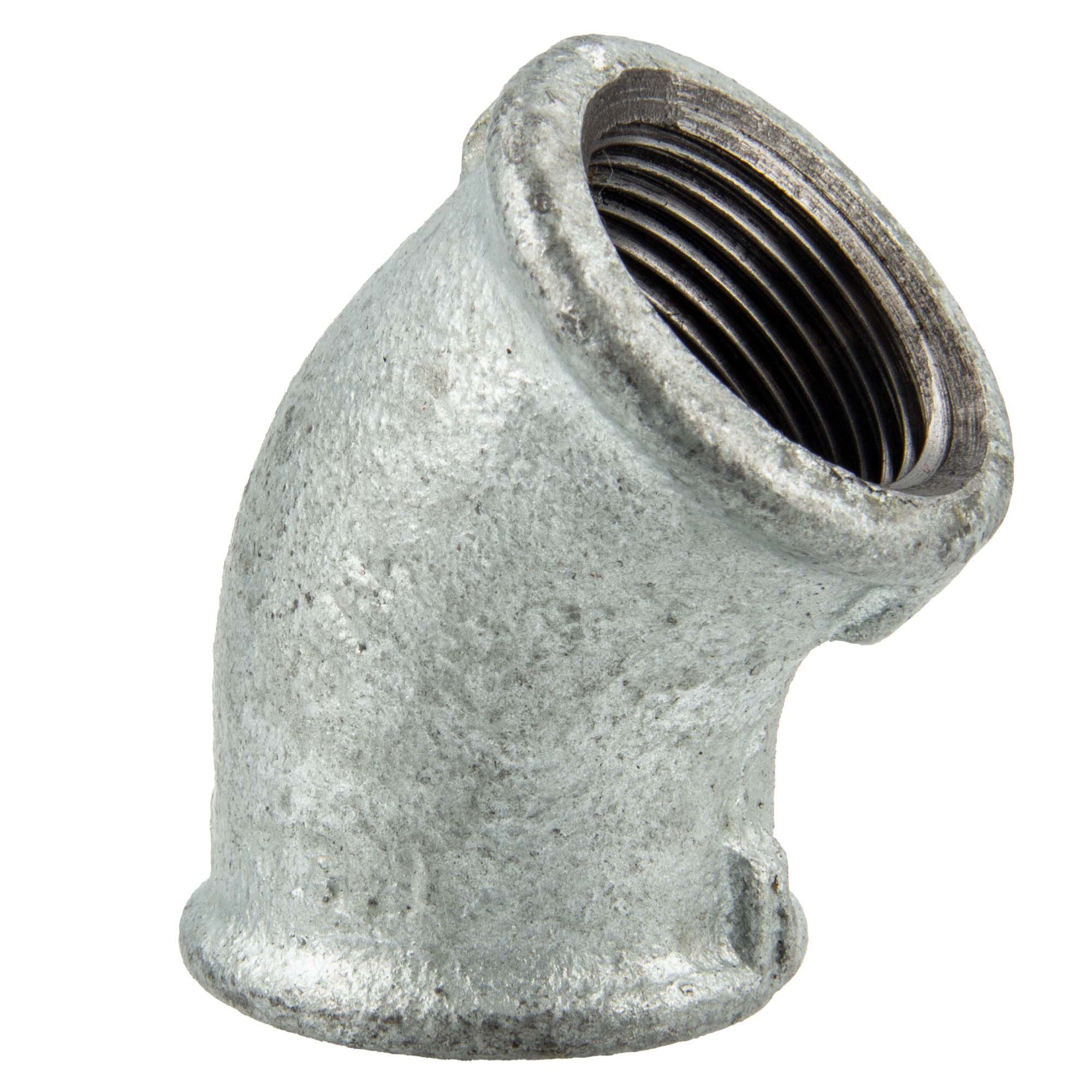 GEBO Gewindefitting Temperguss-Gewindefitting verzinkt Winkel 45°, 1/2 Zoll