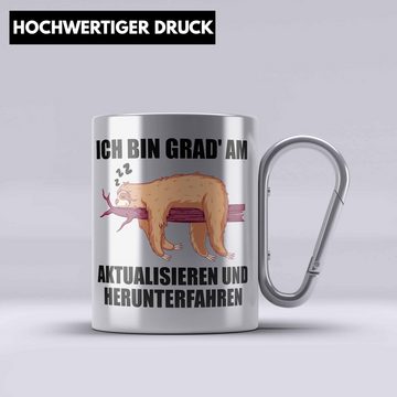 Trendation Thermotasse Lustige Faultier Spruch Mitarbeiter Geschenk Arbeitskollege Edelstahl