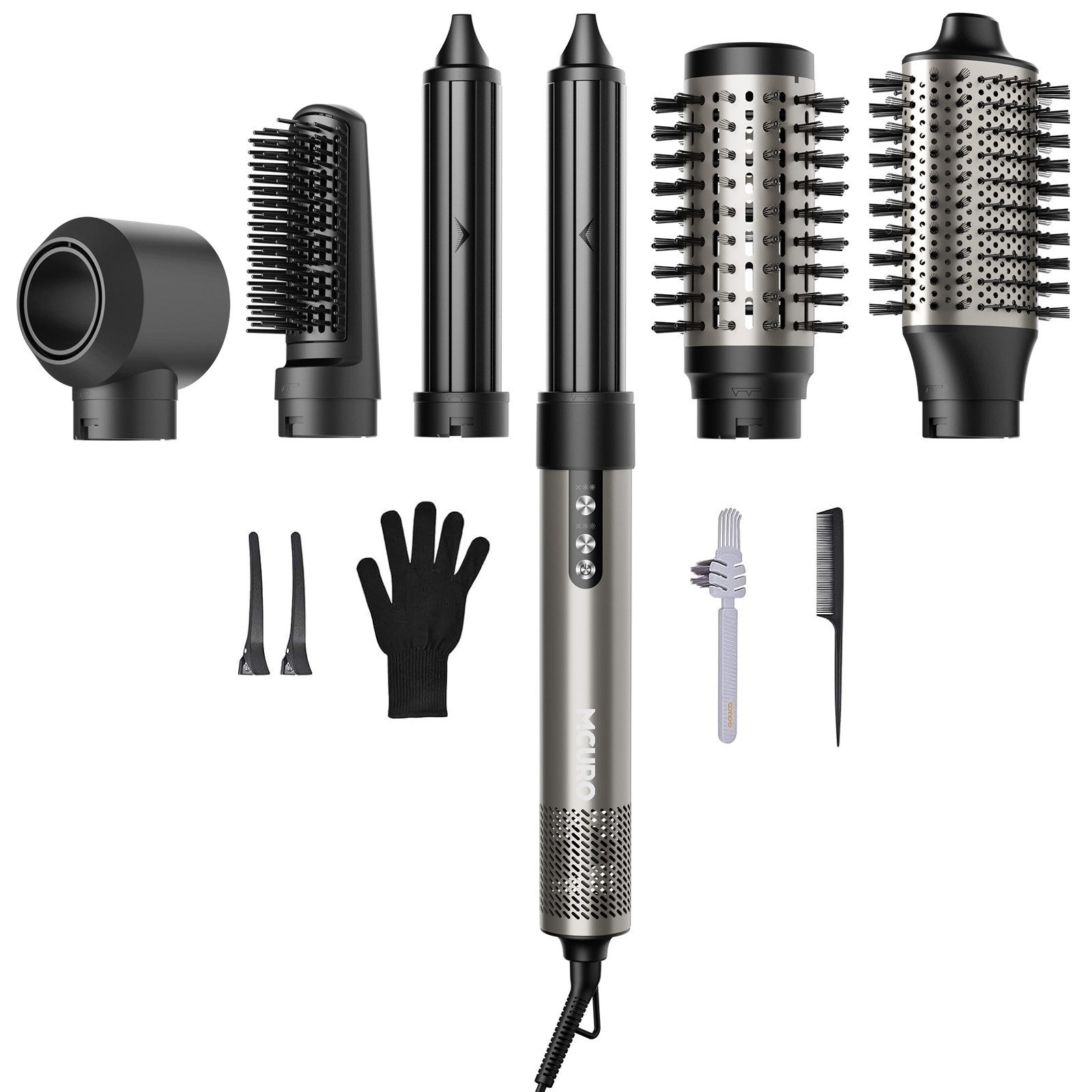 MCURO Multihaarstyler 6-in-1 Warmluftbürste Set Фены mit Lockenstab 110,000 U/min, One-Step Föhn Volumiser,Temperaturkontrolle Kein Hitzeschaden