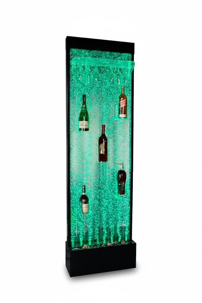 JVmoebel Zimmerbrunnen Wasser Wand Säule Water Wall Bar Regal Schrank LED Beleuchtet Sofort, (1 tlg), Made in Europa