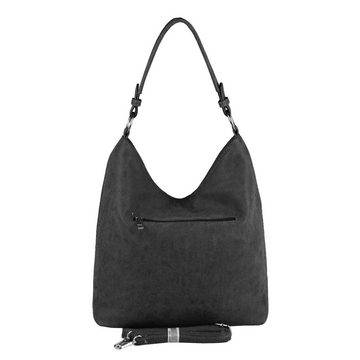 ITALYSHOP24 Schultertasche Damen Totenkopf Shopper Tasche, als Beuteltasche, Crossover & Umhängetache tragbar