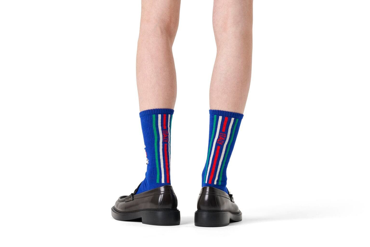 Happy Socks Socken Tagessocke Crew Team Italy Football Sneaker blau - 1 Paar