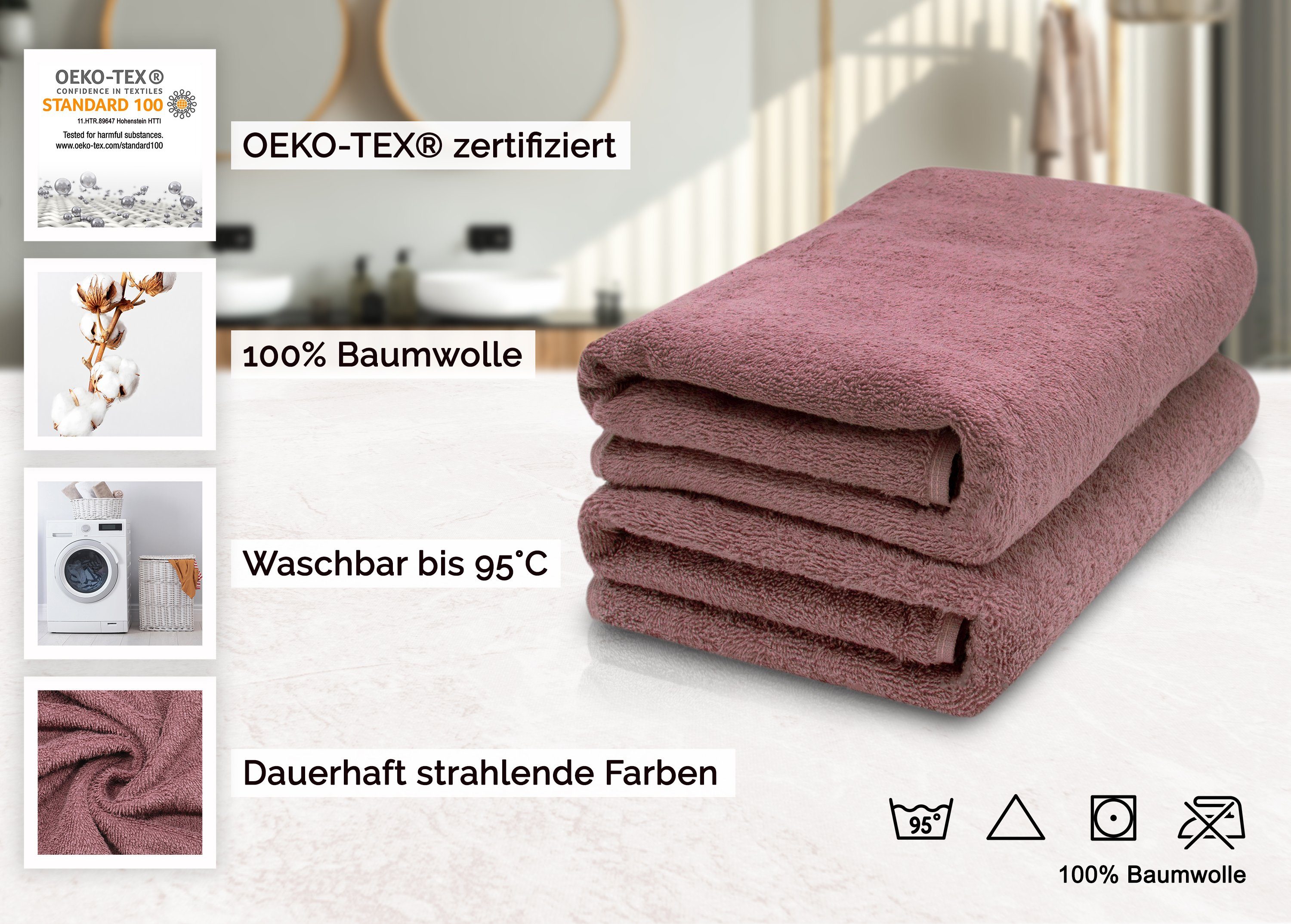 ZOLLNER Saunatuch, Walkfrottier (2-St), 70 x günstig online kaufen