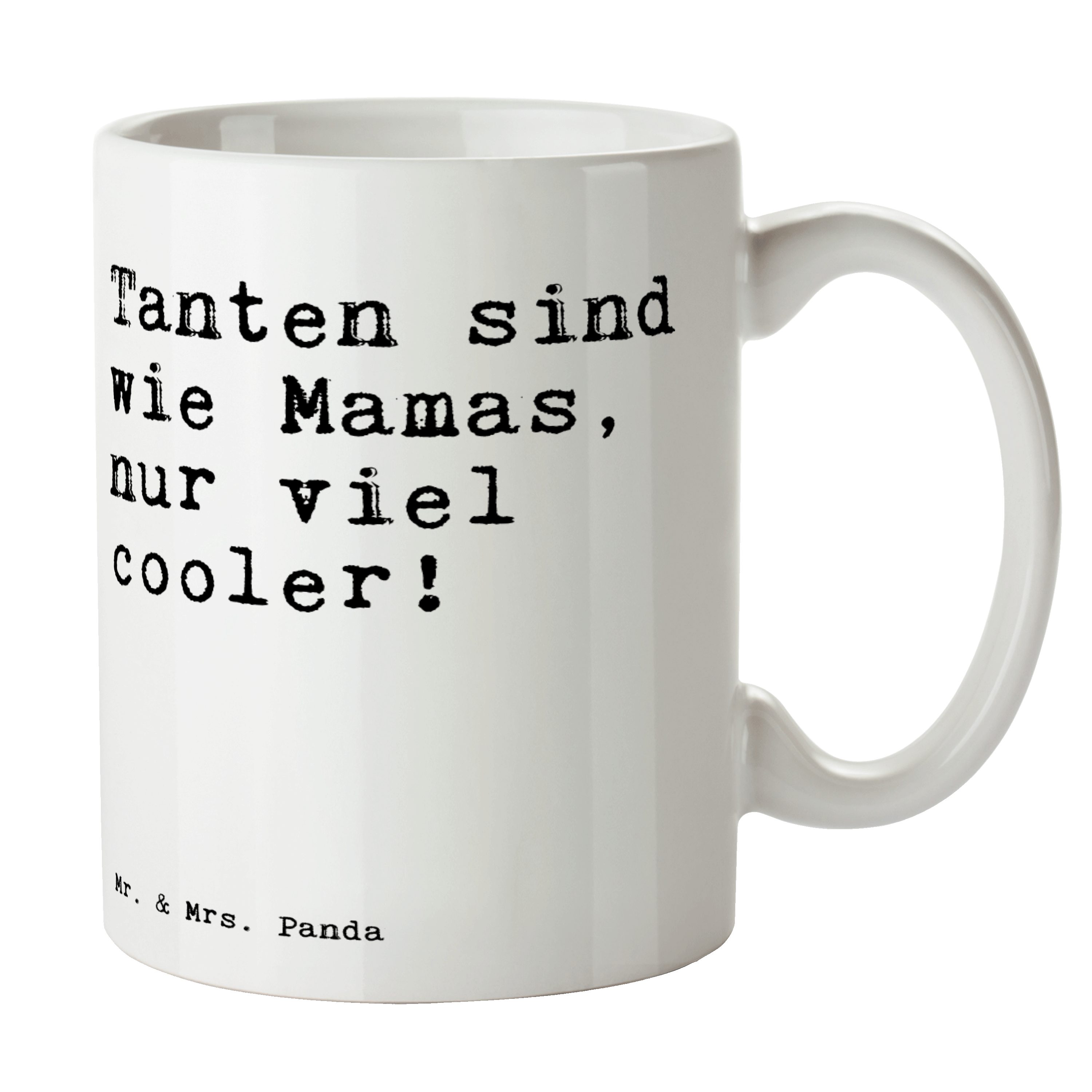 Mr. & Mrs. Panda Tasse Tanten sind wie Mamas,... Weiß Geschenk