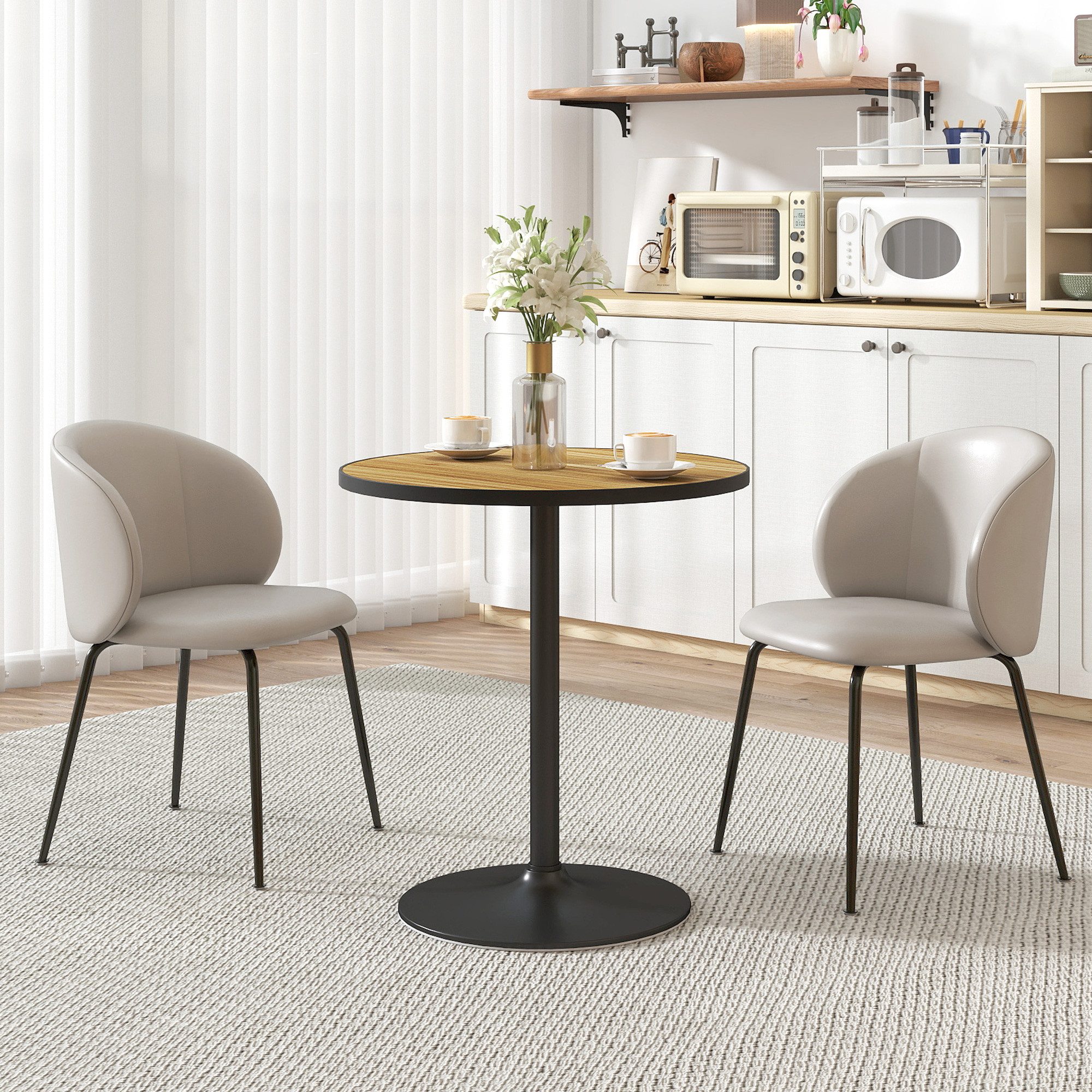 HOMCOM Esstisch Runder Esszimmertisch für 2–4 günstig online kaufen
