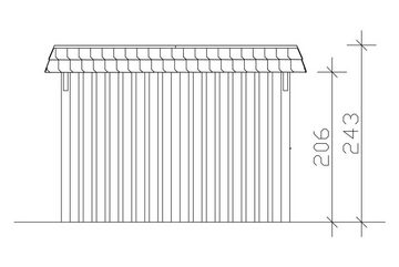 Skanholz Einzelcarport Wendland, BxT: 362x870 cm, 206 cm Einfahrtshöhe