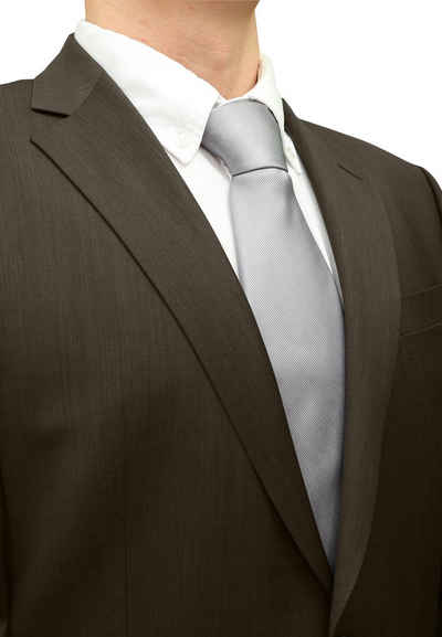 Fabio Farini Krawatte einfarbige Herren Schlips - Unicolor Krawatte in 6cm oder 8cm Breite (Unifarben) Breit (8cm), Silber perfekt als Geschenk