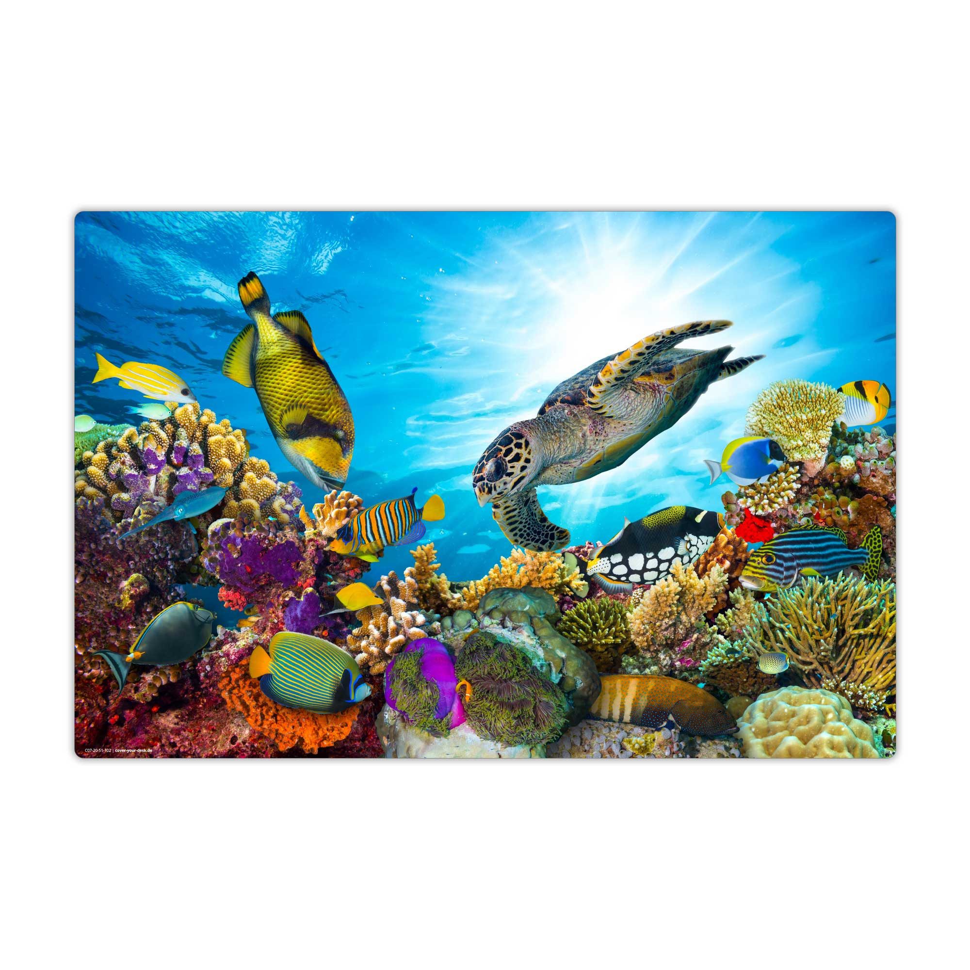 cover-your-desk.de Schreibtischunterlage abwaschbar – Unterwasserwelt – aus premium Vinyl – Made in Germany, (1 tlg)