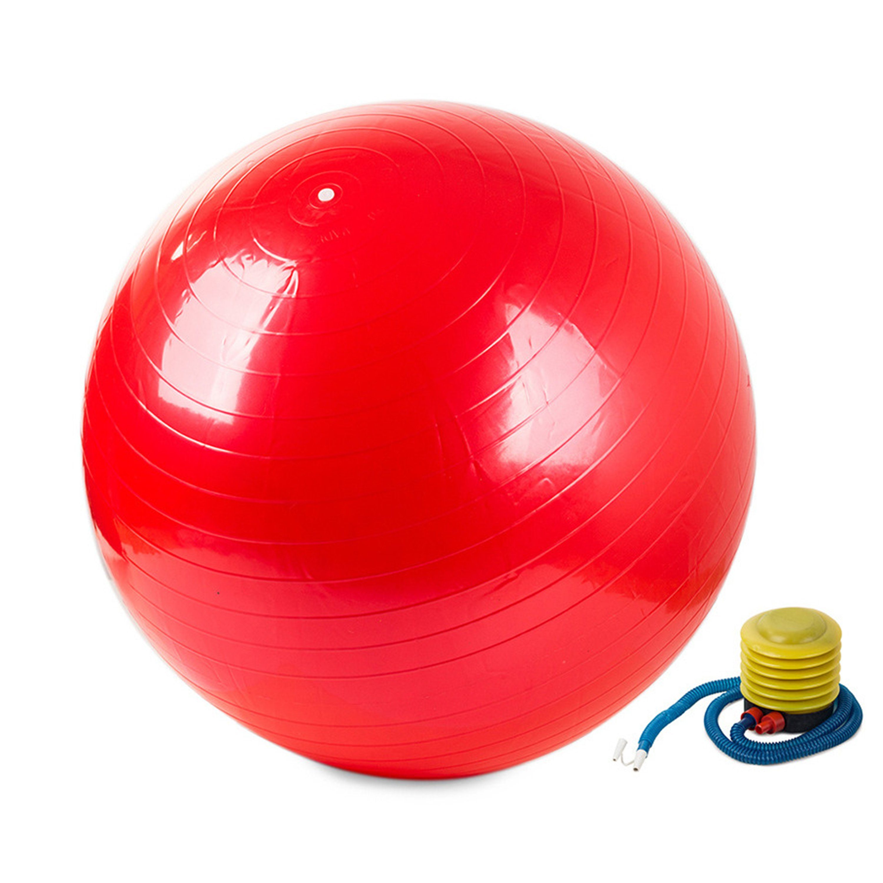 H-basics Gymnastikball Gymnastikball mit Luftpumpe - Sitzball, Schwangerschaftsball, Fitnessball, für Büro, Fitness, Yoga, Balance, Gymnastikball 65 cm Pilates Ball Rot