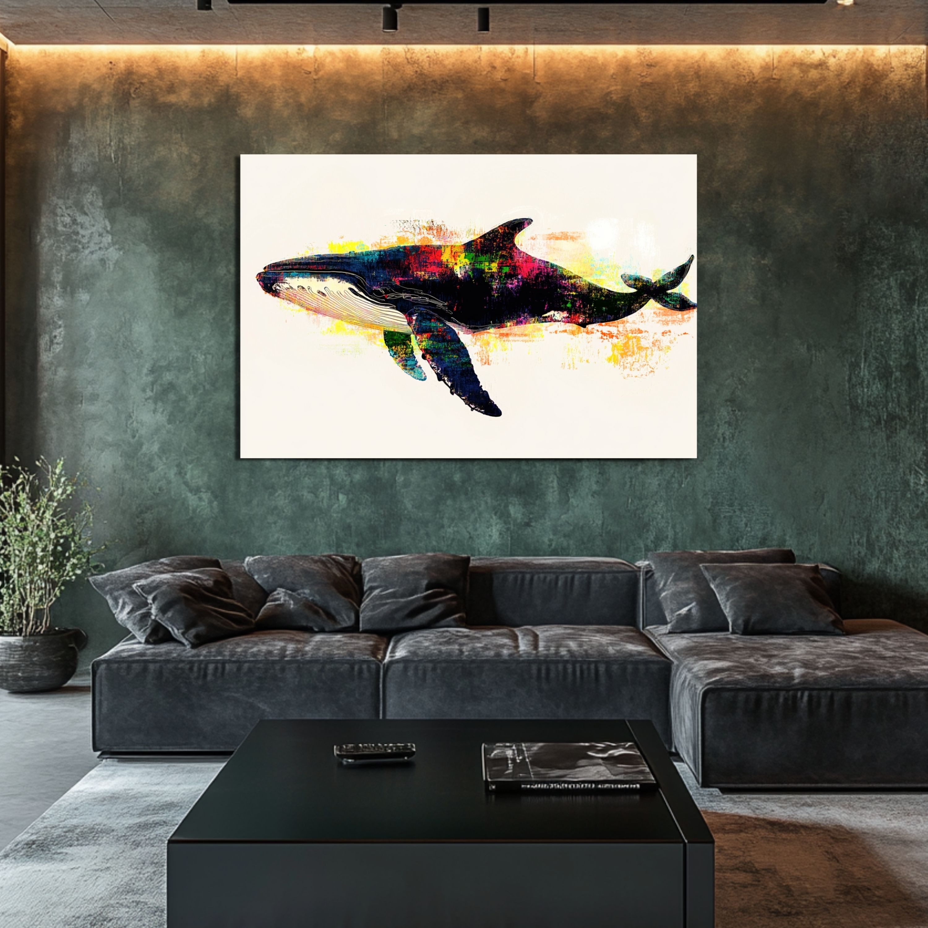 DARO Design Leinwandbild Modern Abstrakt Wandbilder XXL Wandbild Wand Deko Leinwand Bilder, (Wal Warhol Glitch - Bild Groß Wohnzimmer Schlafzimmer Küche Esszimmer Einteilig Querformat Fotodruck Leinwände Wanddeko Abstrakte Kunst Boho), 30x20cm