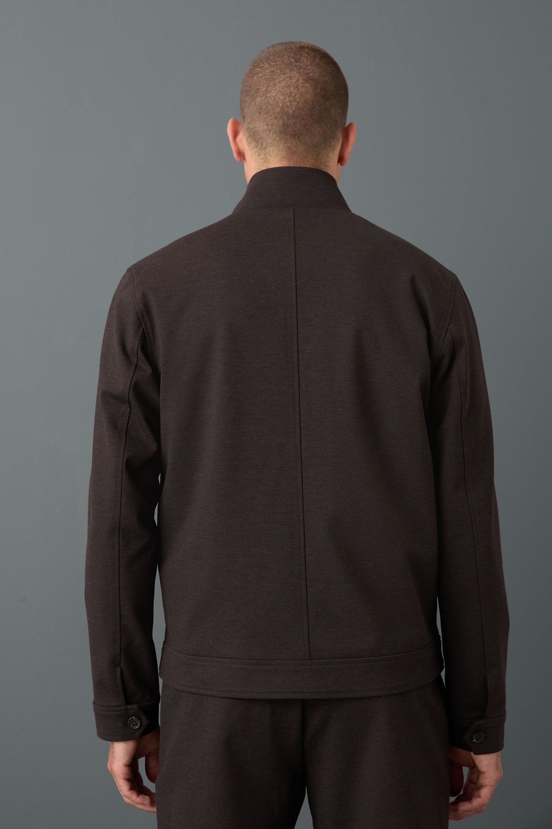 Next Hemdjacke Elegante Hemdjacke mit Trichterkragen und Wolle (1-St)