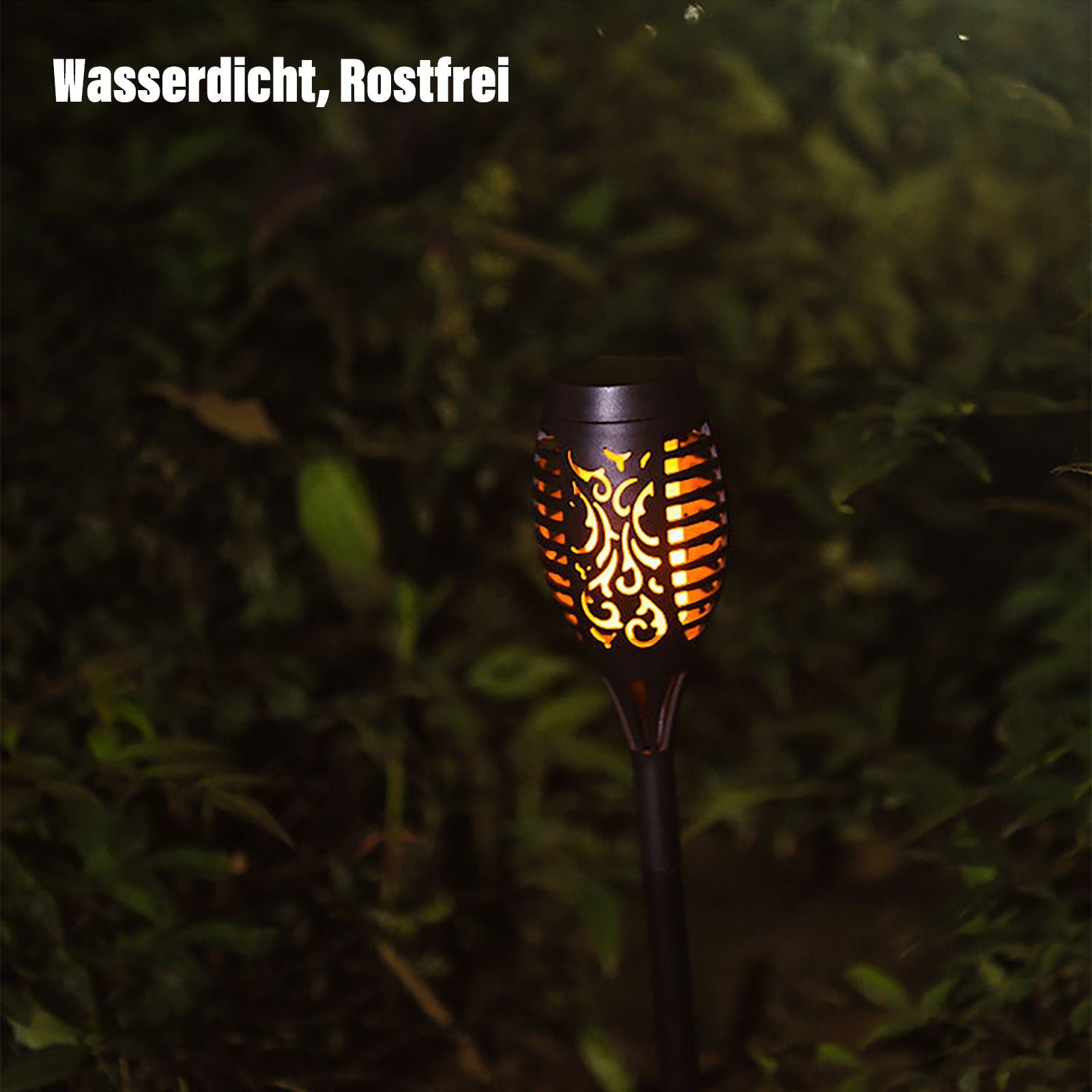 Stück - Solarlampe Gartenstrahler Beleuchtung IP65 CALIYO Flammeneffekt, Solar Hinterhöfe, ohne Rasen integriert, LED Garten 6 für Gartenfackeln, Außen Gärten, fest Wasserdicht Halogen, LED Solarleuchten Realistischer für Leuchtmittel, wechselbar, Fackel