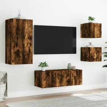 vidaXL TV-Schrank 5-tlg. Wohnwand mit LED-Beleuchtung Räuchereiche Holzwerkstoff (1-St)