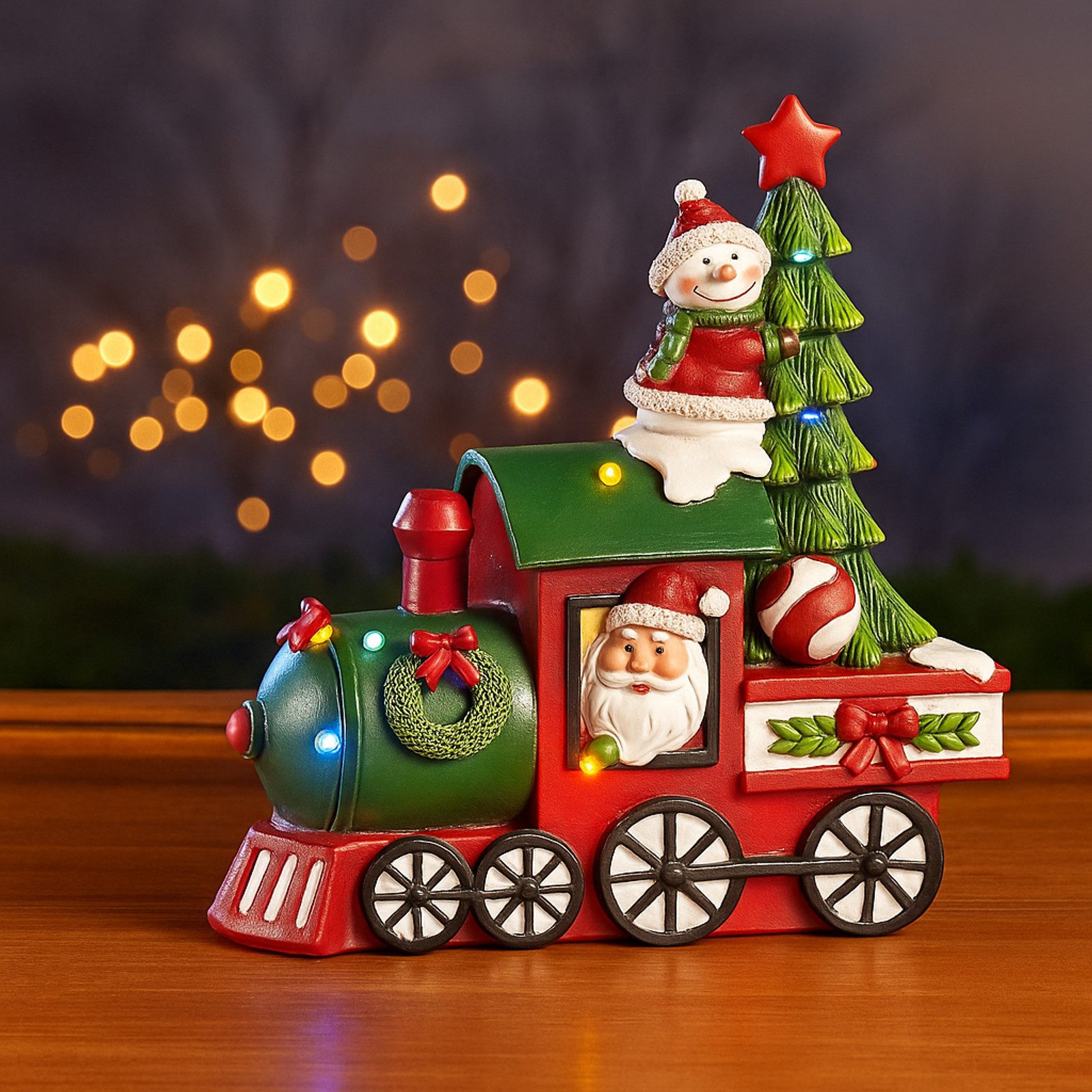 3PAGEN Dekofigur LED-Weihnachtszug mit Musik und Licht Farbwechsel Weihnach günstig online kaufen