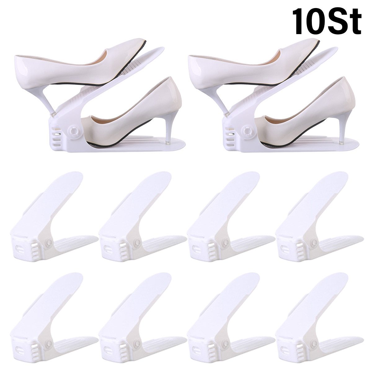 ZEUOPQ Schuhregal Einstellbare Schuhregale PP Doppellagig günstig online kaufen