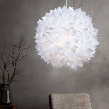 etc-shop LED Pendelleuchte, Leuchtmittel inklusive, Warmweiß, Pendel Decken Lampe Blütenformen Flora Schirm weiß im Set inklusive