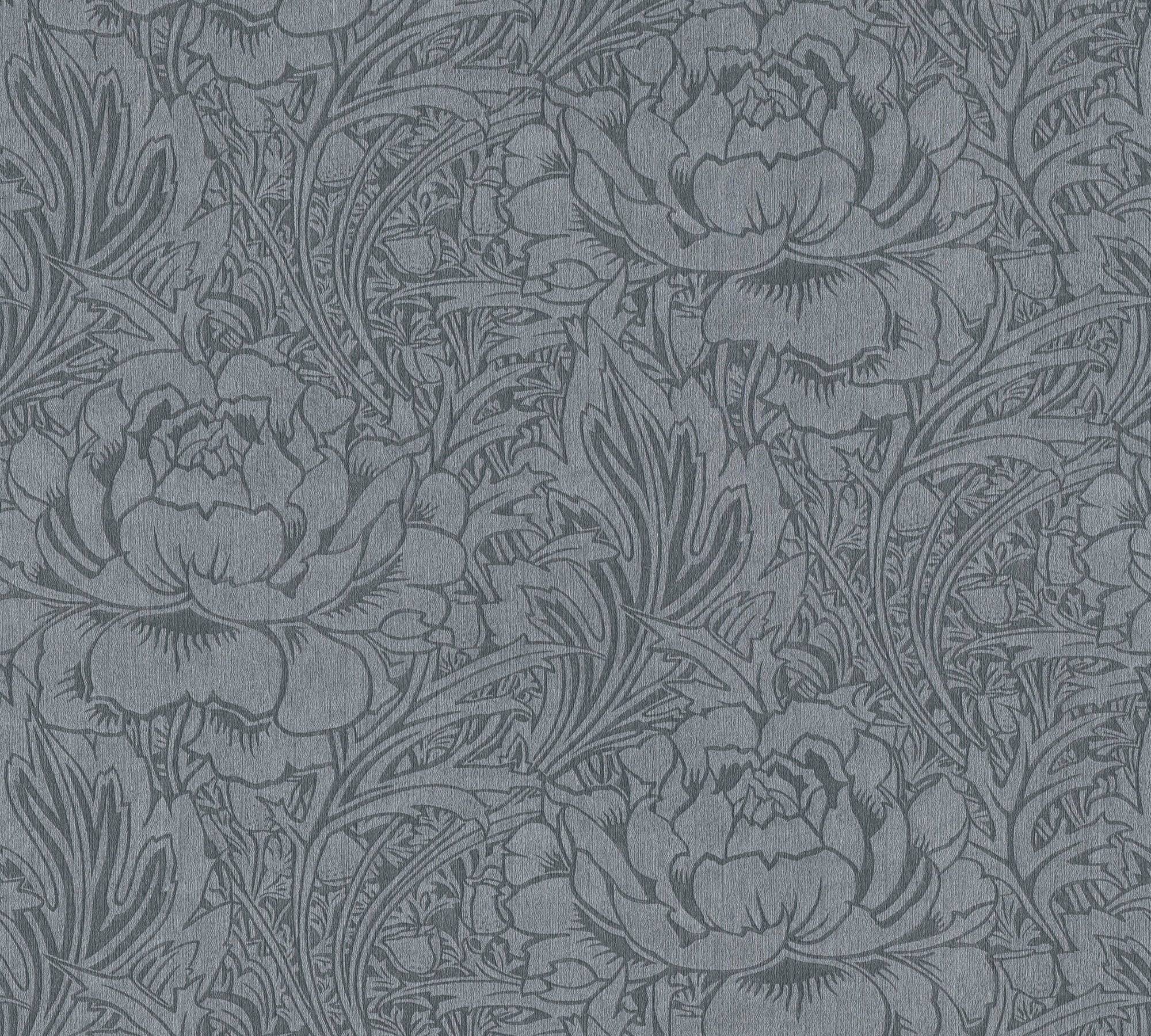 【Favorit】 living walls Vliestapete Mata Hari, strukturiert, geblümt, Tapete Blumen grau/grau floral, natürlich, Florale