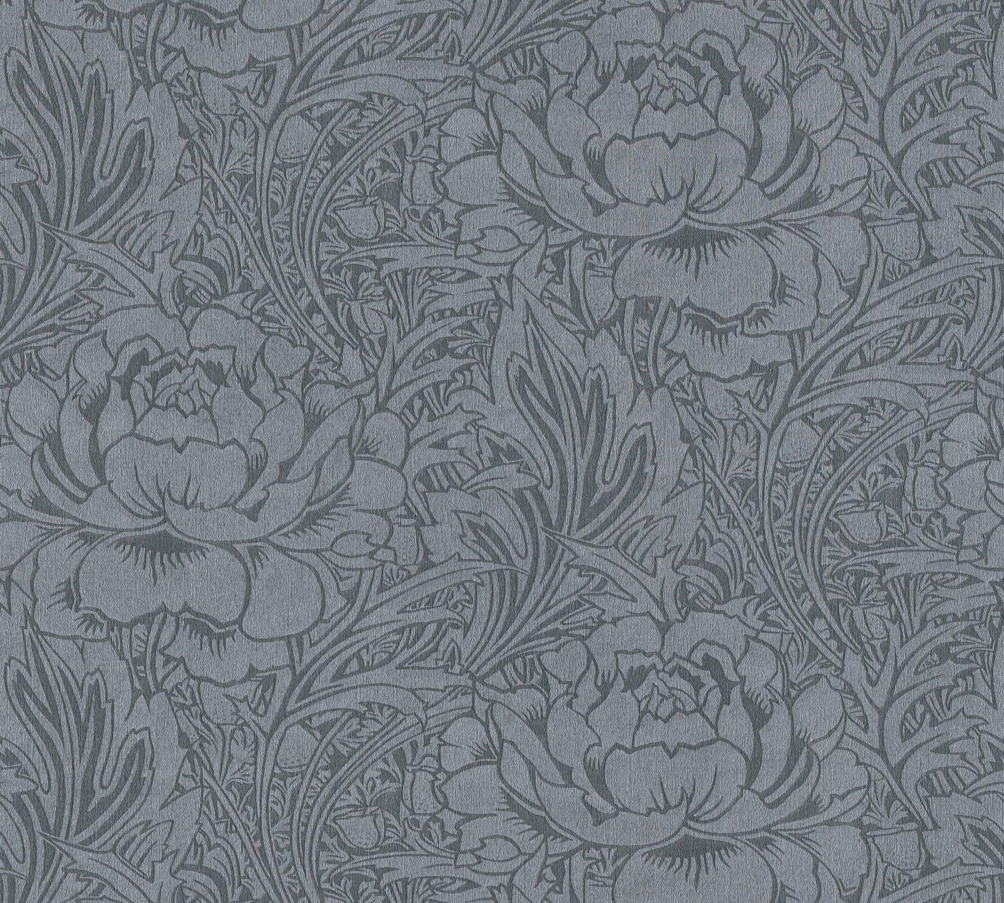 Bricoflor anthrazit Tapete mit Rosen Vlies Blumentapete Nostalgisch für Ess günstig online kaufen